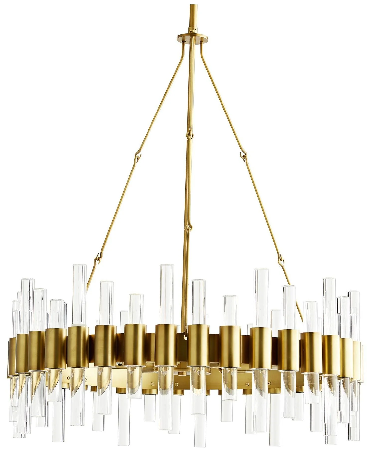 Arteriors Home Haskell 26"W Antique Brass 8-Light Chandelier - Image 1