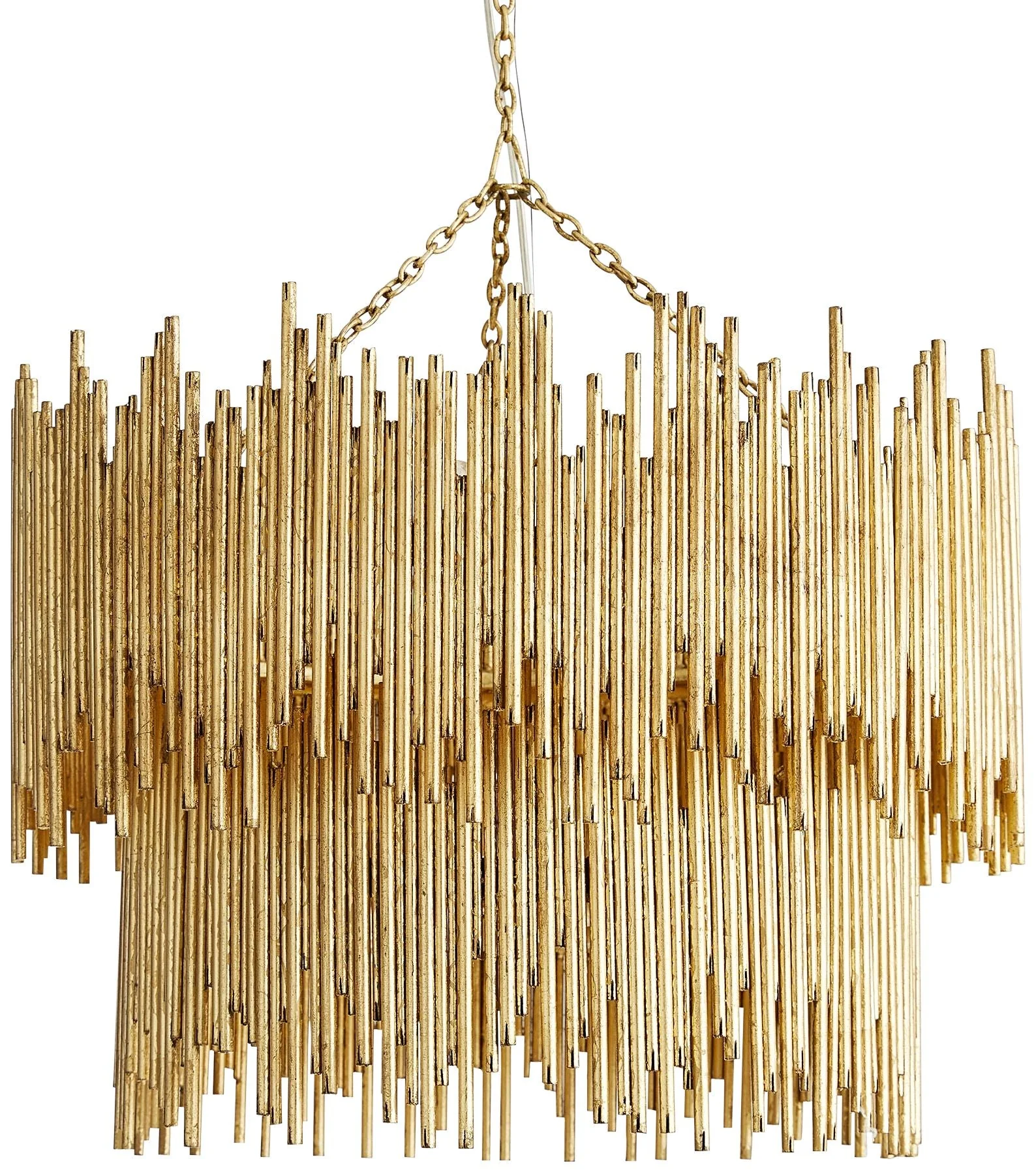 Arteriors Home Prescott 28" Wide Gold Leaf Two Tiered Pendant - Image 2