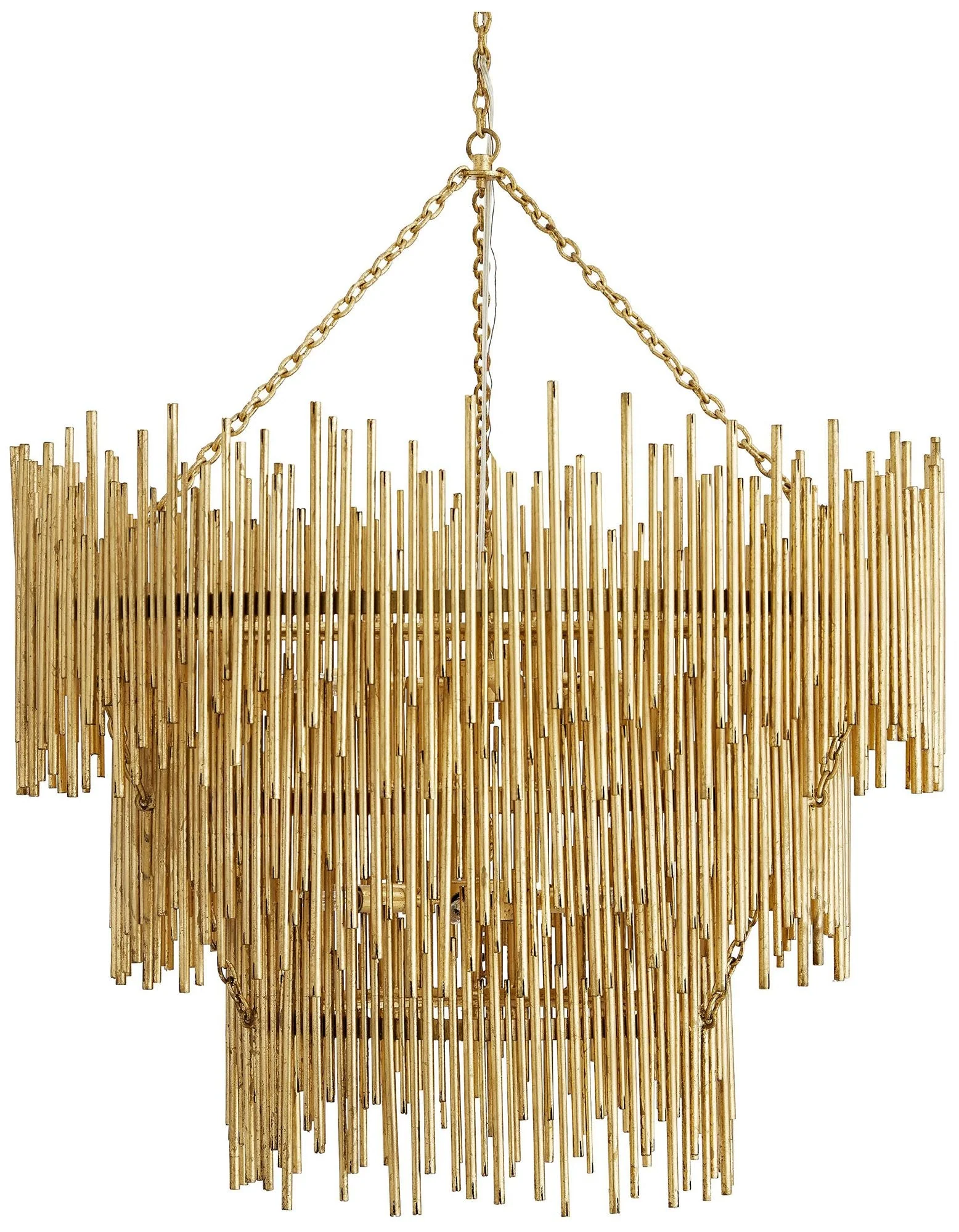 Arteriors Home Prescott 35"W Gold Leaf 12-Light Chandelier - Image 1
