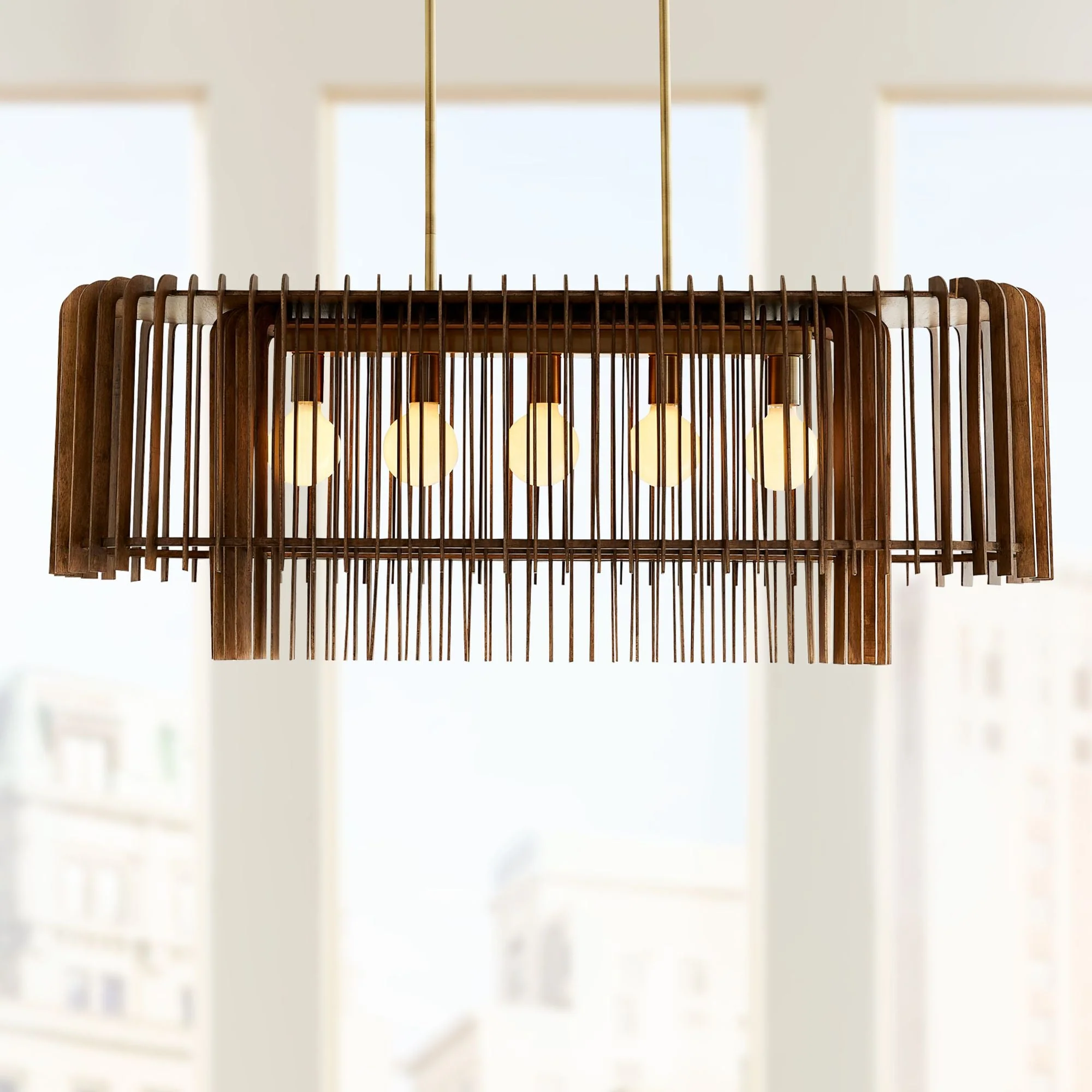 Arteriors Home Valencia 49" Wide Dark Walnut Chandelier - Image 1