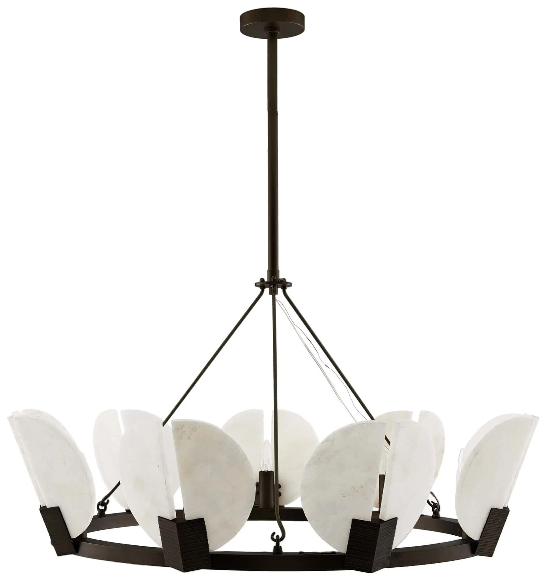 Arteriors- Sierra Chandelier- 40" English Bronze, White Alabaster - Image 1