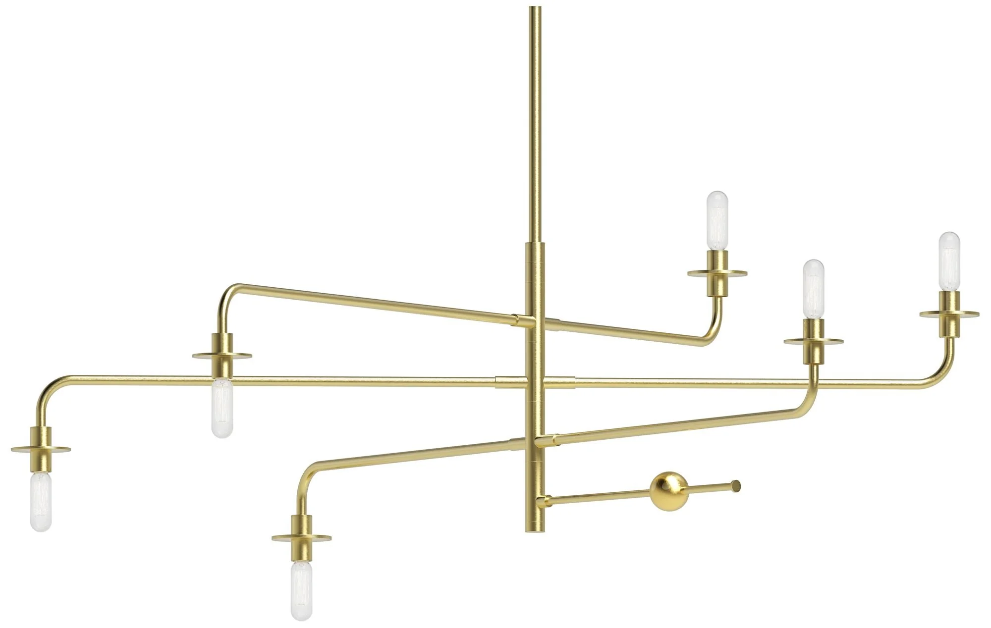 Atelier 40.25" 6 Light  Satin Brass Pendant - Image 1