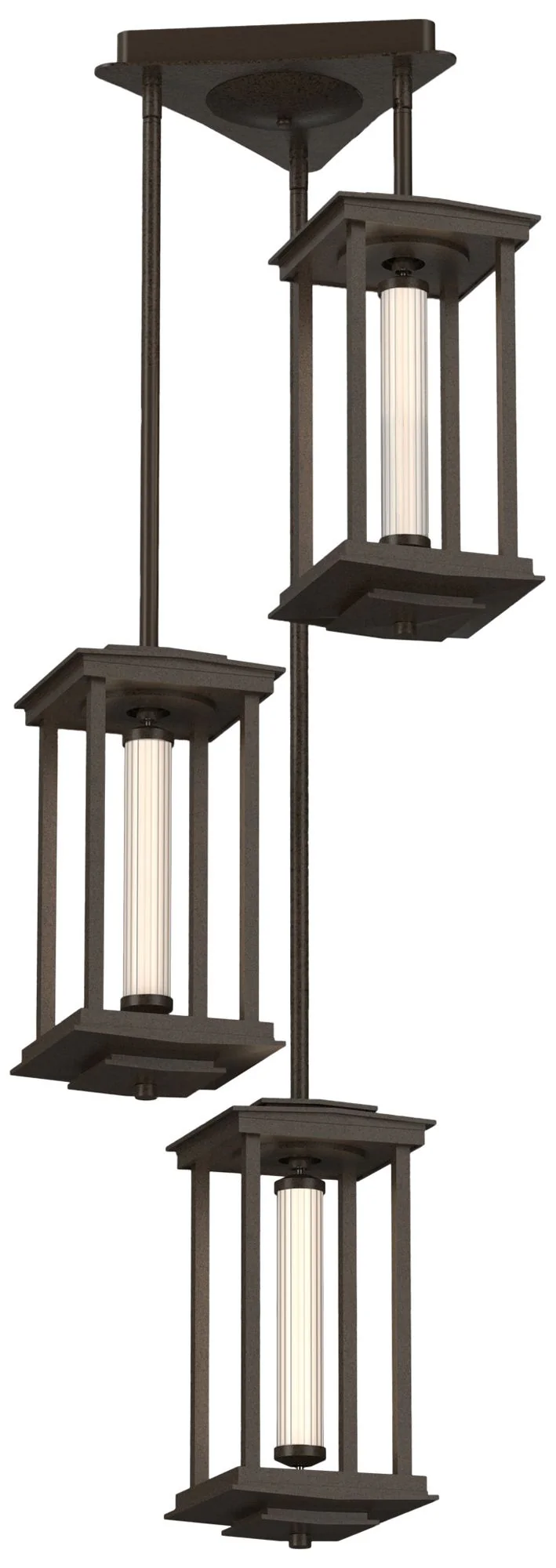 Athena 15.2" High Short Bronze LED Lantern With Clear Glass Triple Sha - Image 1