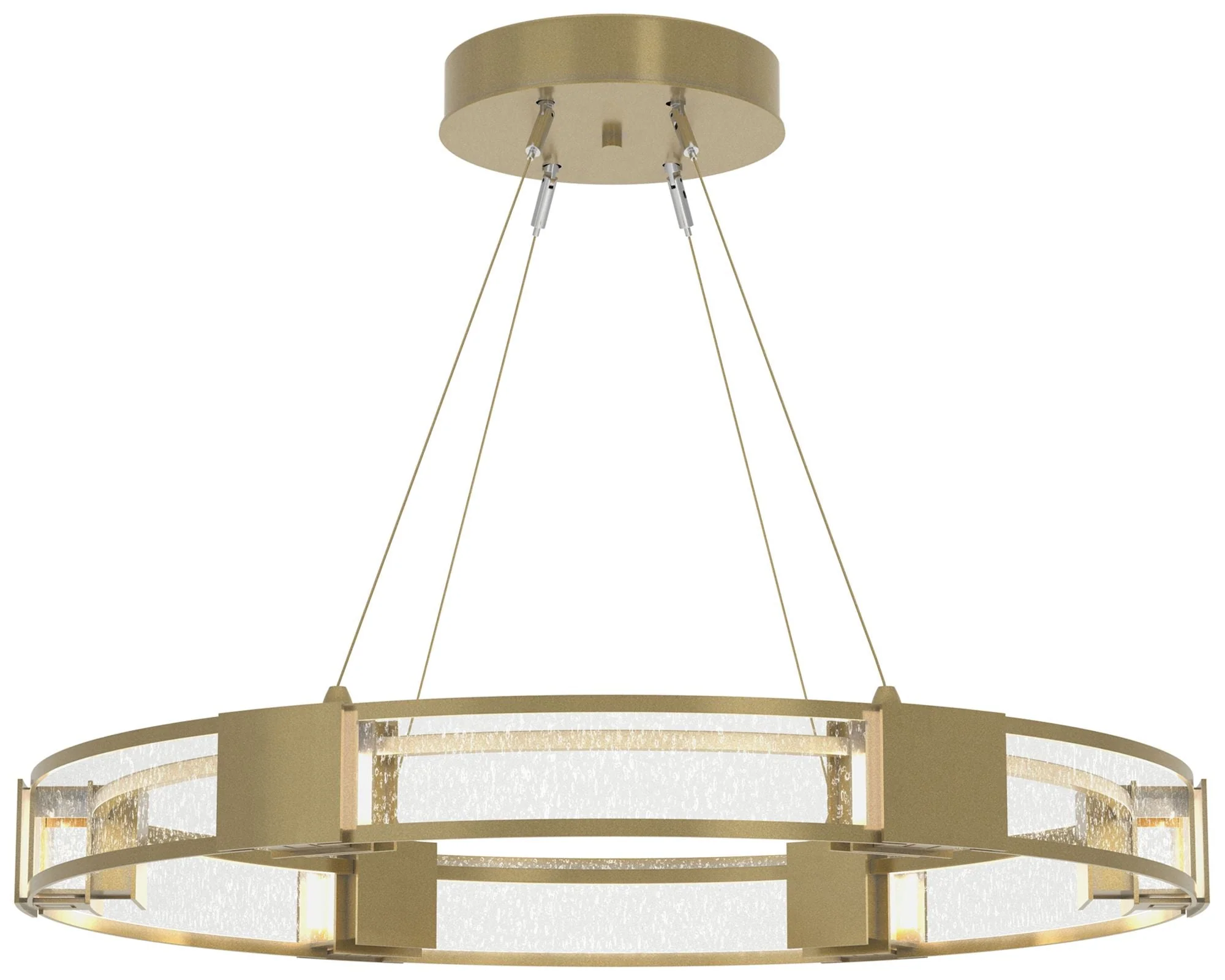 Aura Pendant - Modern Brass - Seeded Clear - Image 1