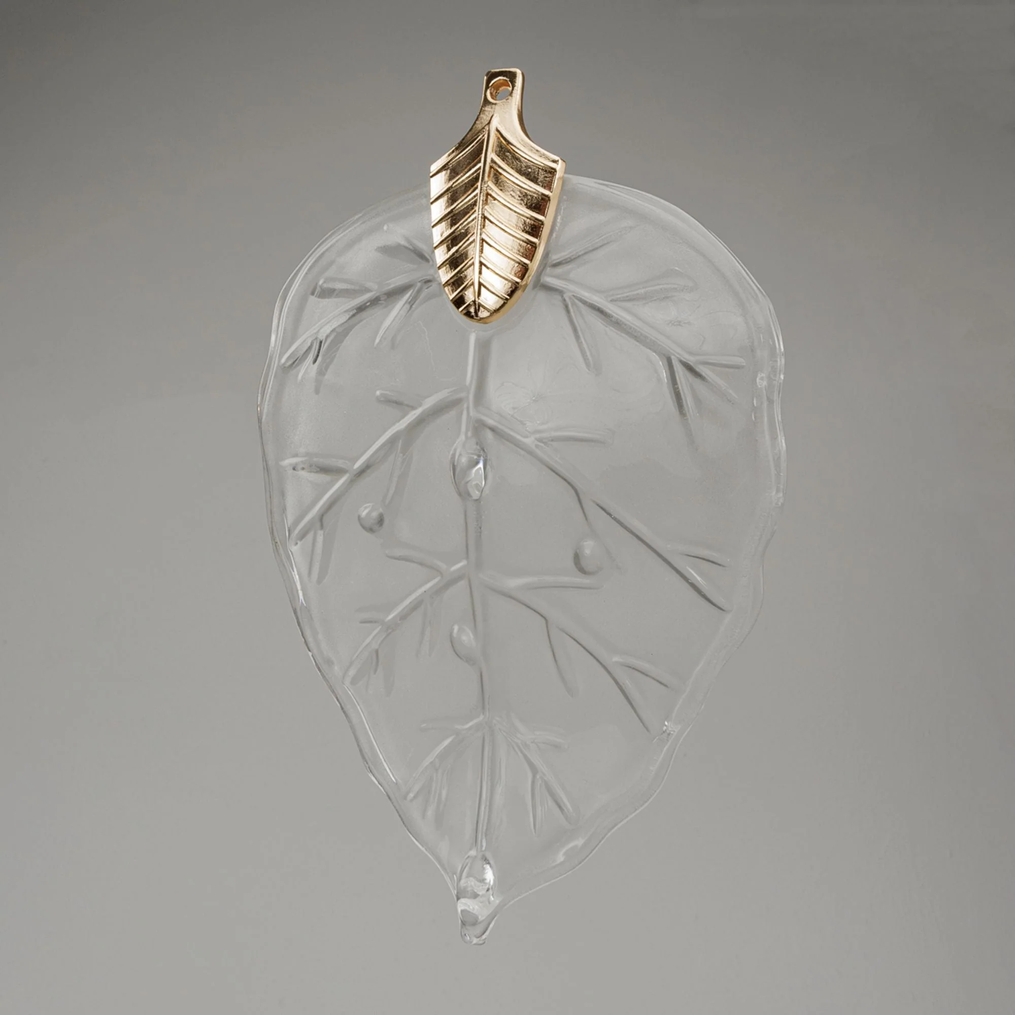 Autumn 39 1/2"W Gold Frost Glass Leaves 12-Light Chandelier - Image 3