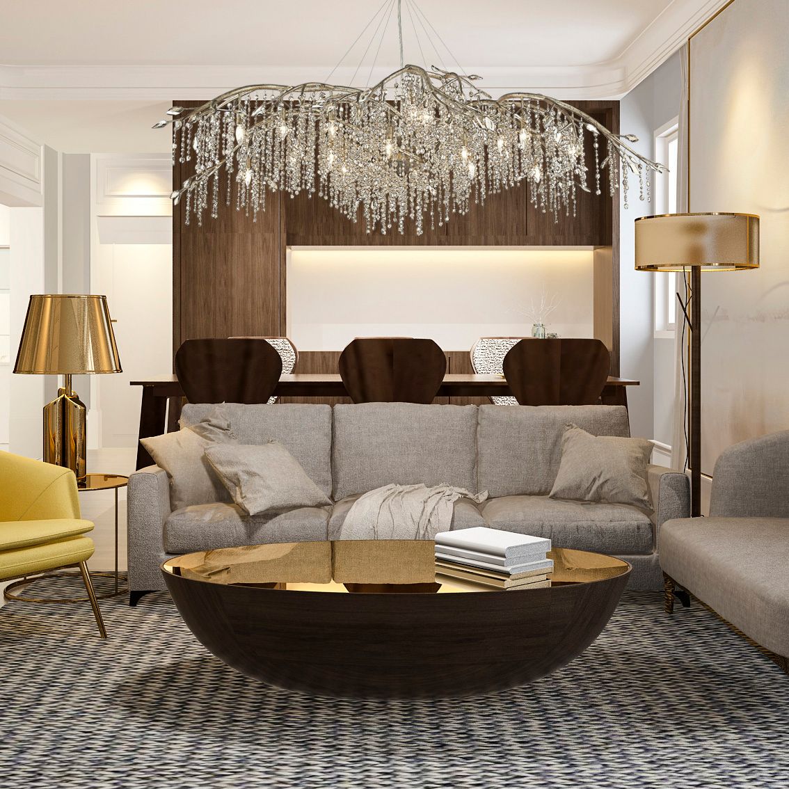 Autumn Twilight 80" Wide Mystic Gold 24-Light Chandelier - Image 3