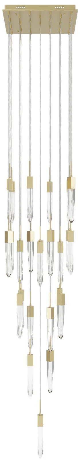 Avenue Aspen 28" Wide Brushed Brass LED Multi-Light Pendant - Image 1