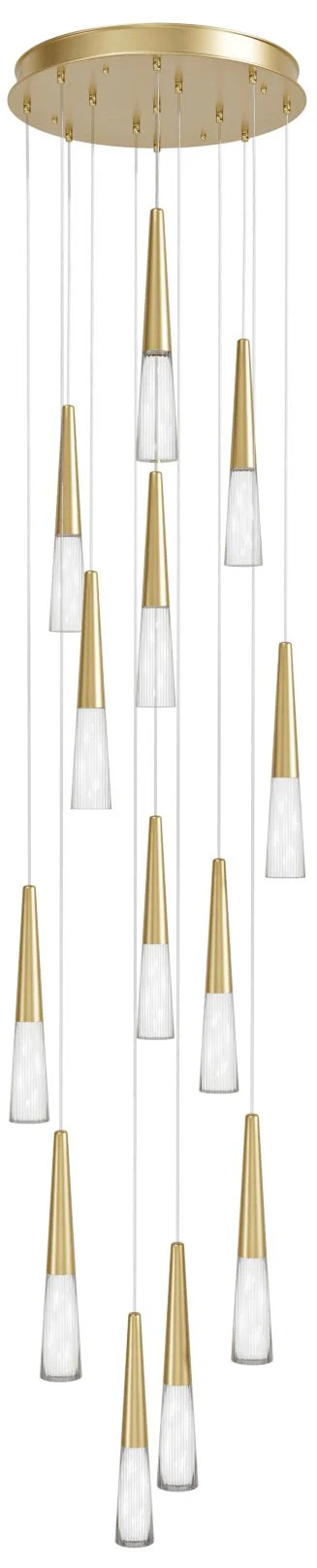 Avenue Encino 22" Wide Brushed Brass Multi-Light LED Pendant - Image 1