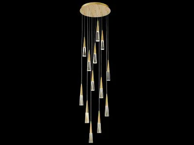 Avenue Encino 22" Wide Brushed Brass Multi-Light LED Pendant - Image 2