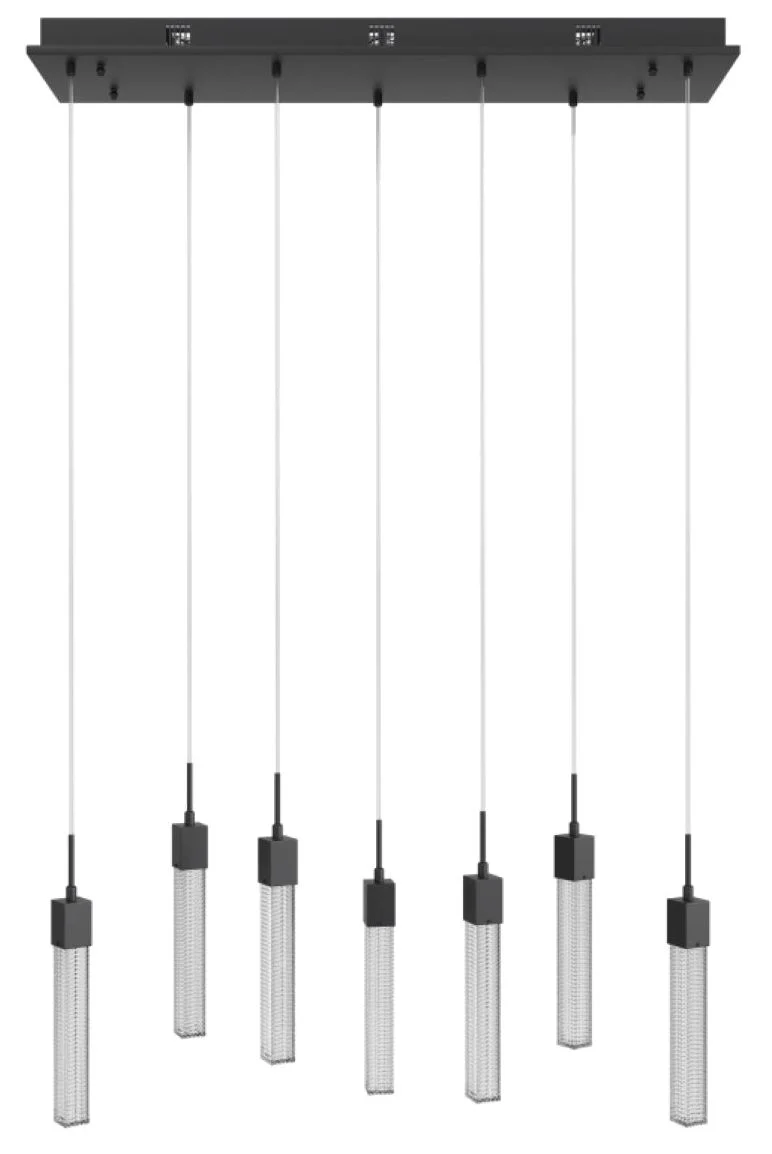 Avenue Lighting Boa Collection 7 Light Pendant 130" Black - Image 1
