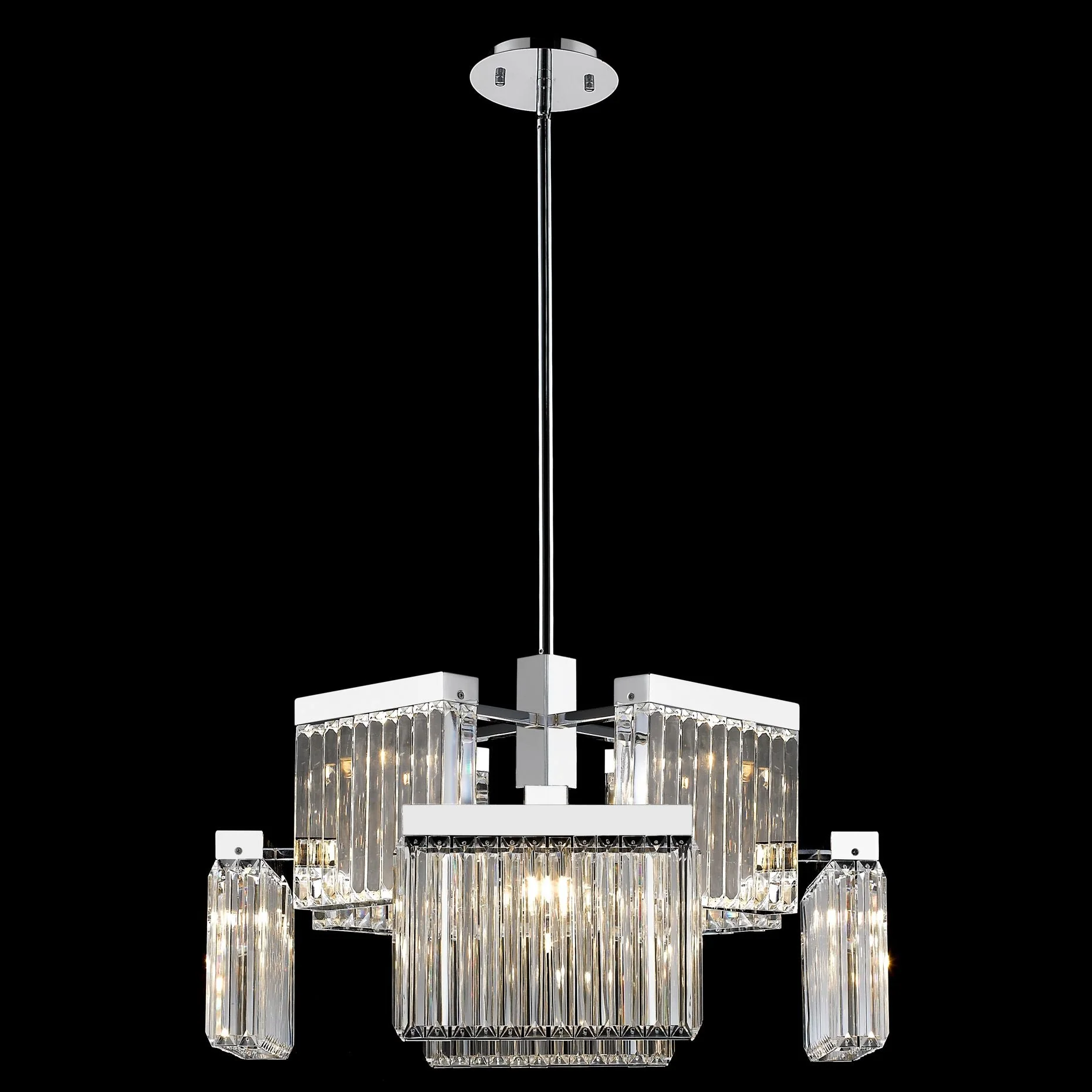 Avenue Lighting Broadway Collection  Hanging Chandelier Polished Nickel - Image 1