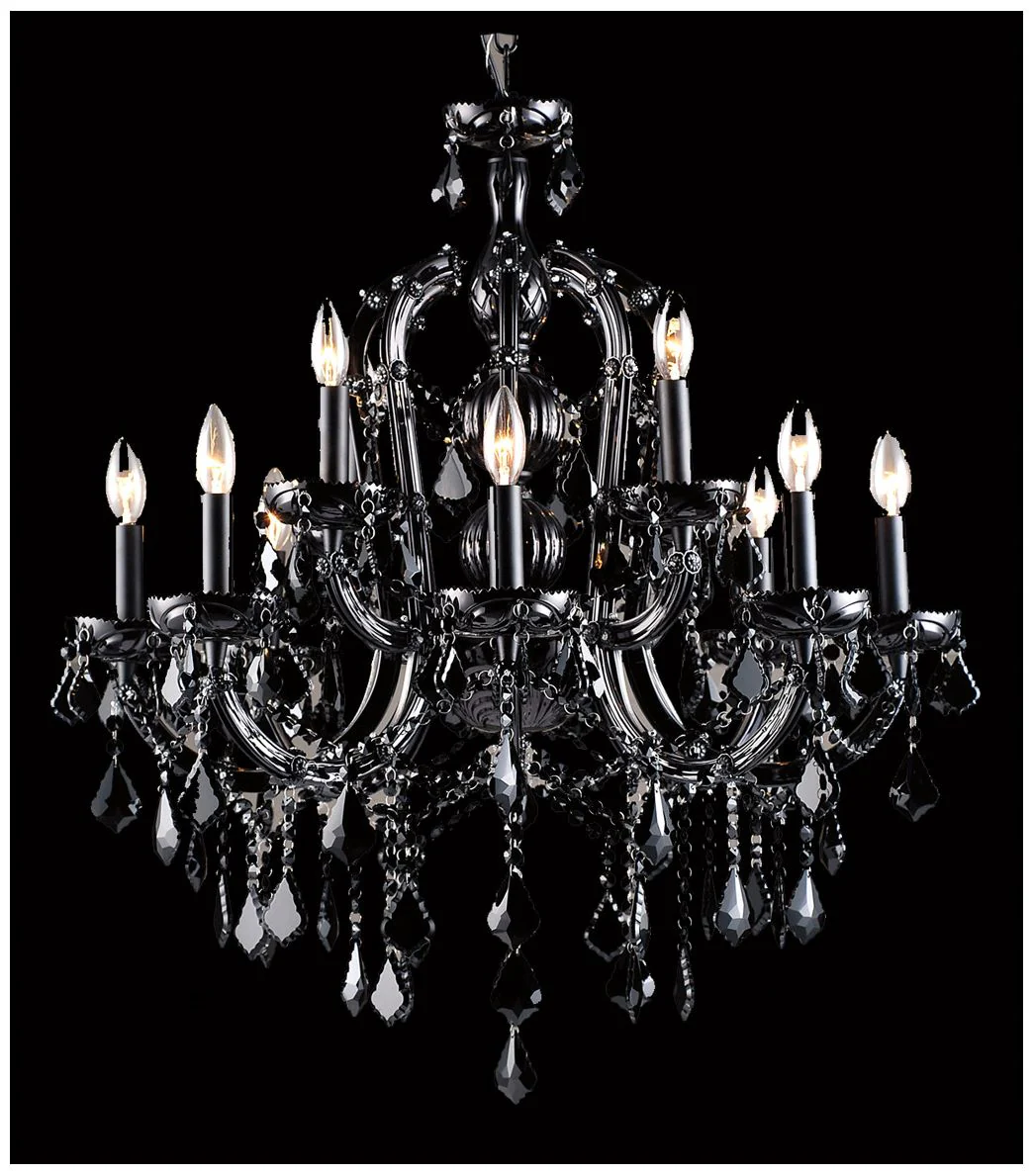 Avenue Lighting Onyx Ln. Collection Hanging Chandelier Black Crystal - Image 1