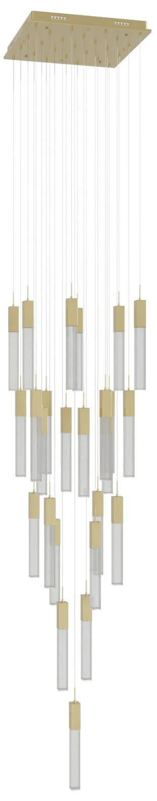 Avenue Lighting Original Glacier Snow 25 Light Pendant 174" Brushed Br - Image 1