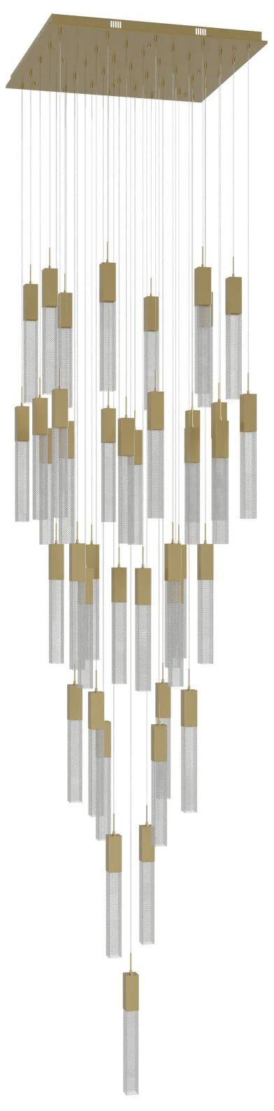 Avenue Lighting Original Glacier Snow 41 Light Pendant 174" Brushed Br - Image 1