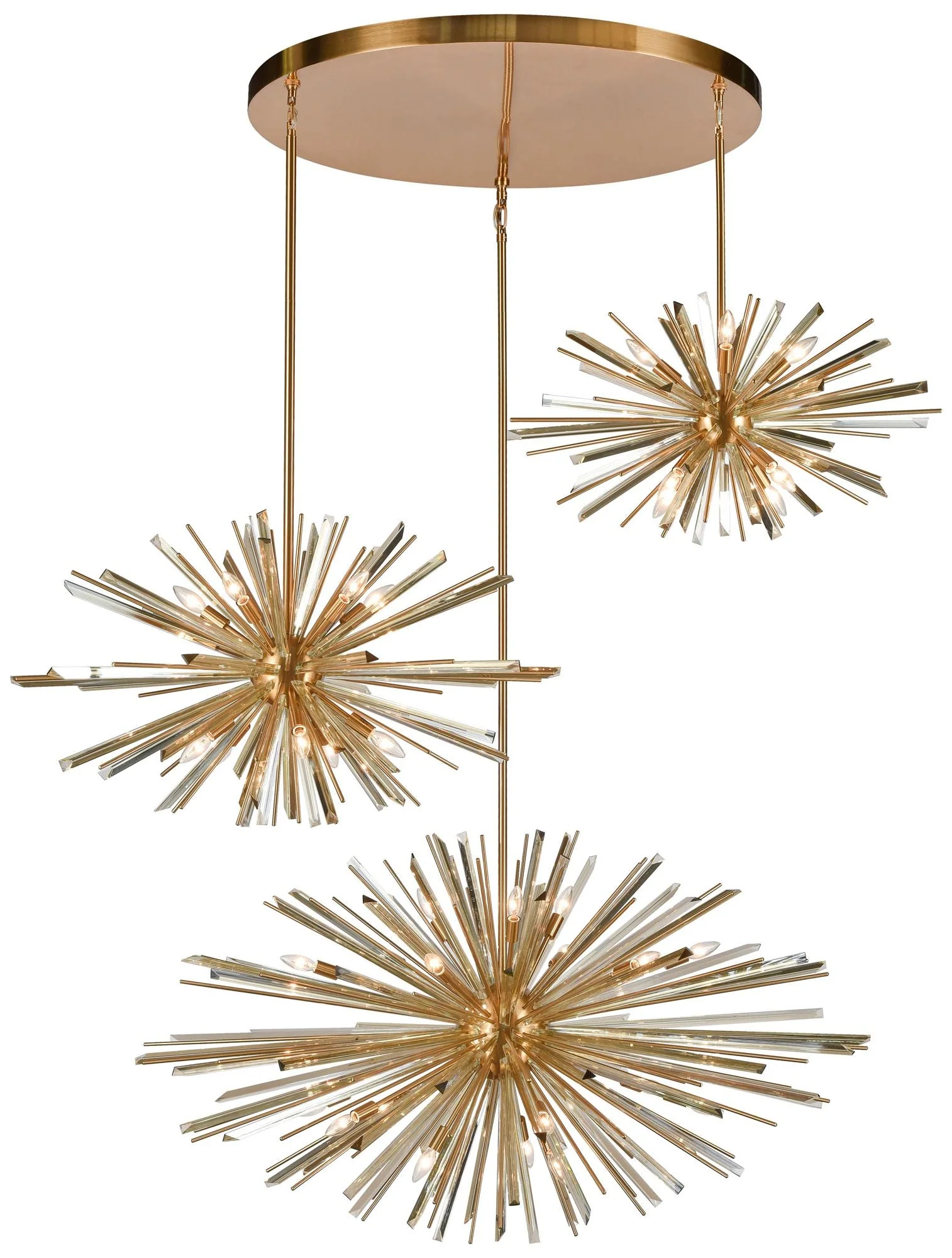 Avenue Lighting Palisades Ave. Hanging Cluster Chandelier 217" Aged Br - Image 1