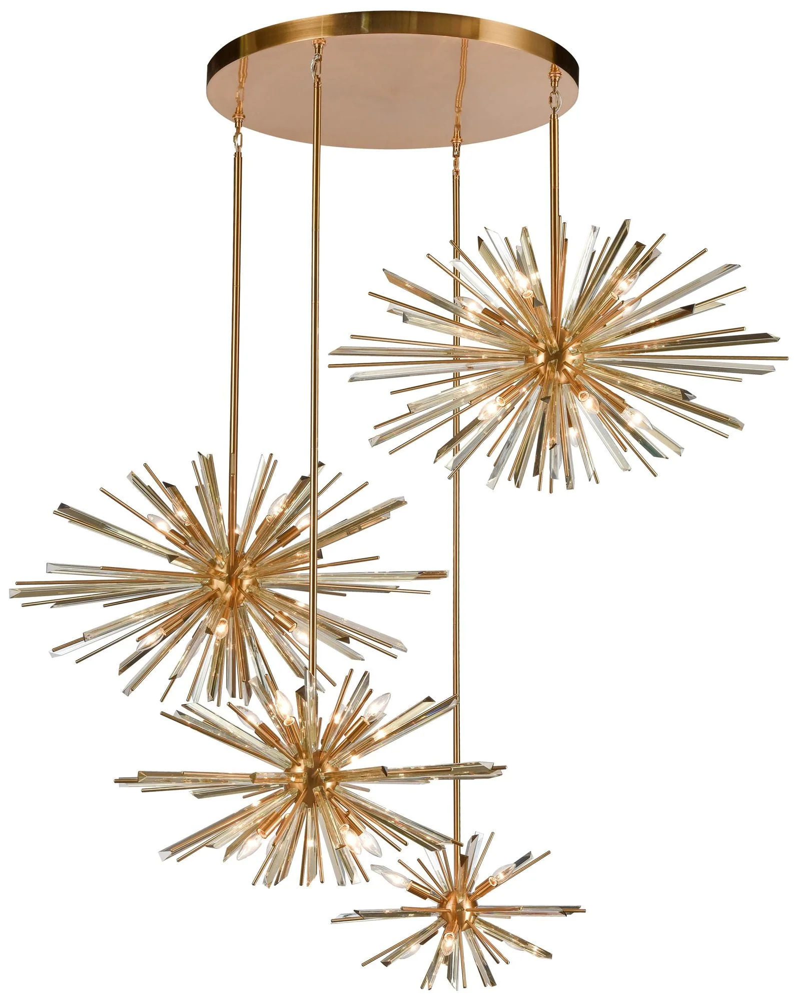 Avenue Lighting Palisades Ave. Hanging Cluster Chandelier 219" Aged Br - Image 1