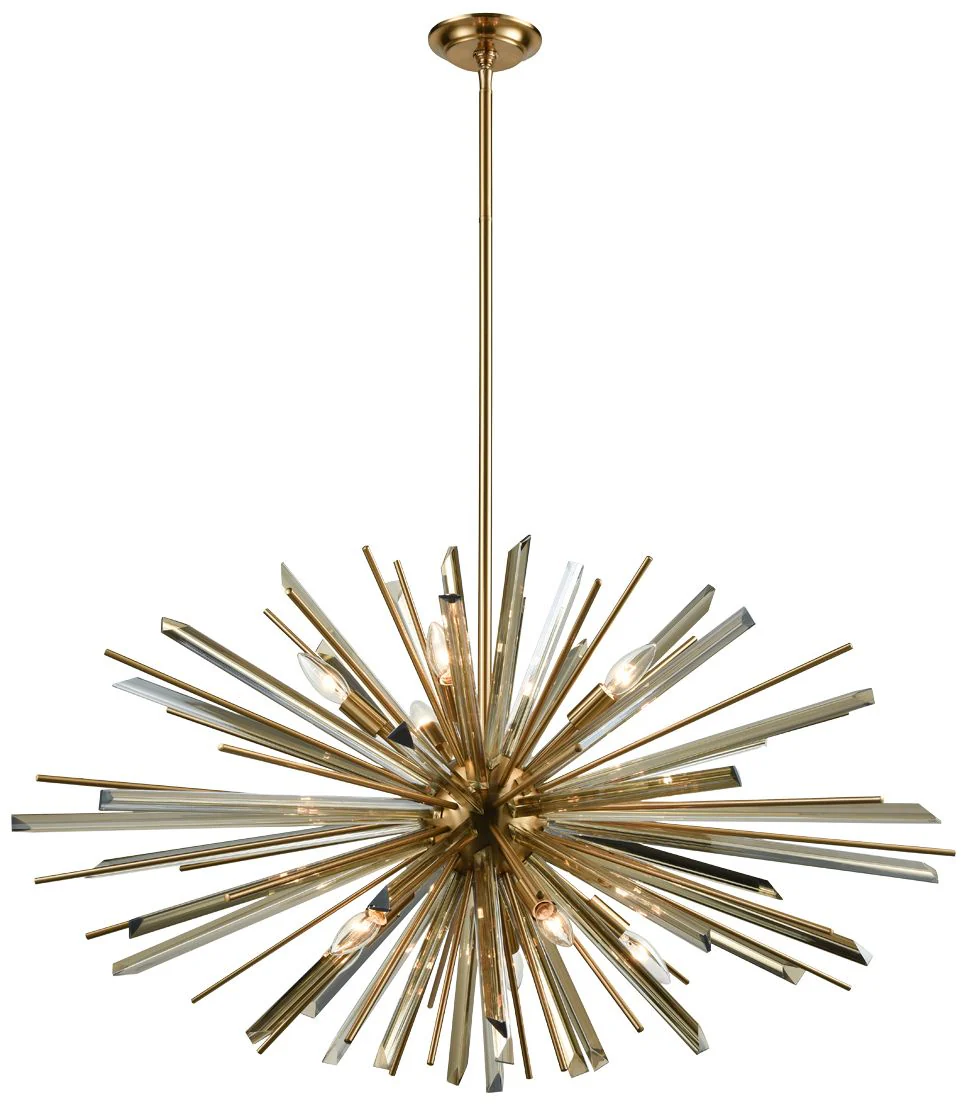Avenue Lighting- Palisades Collection-10 Light Hanging Chandelier-Brass - Image 1