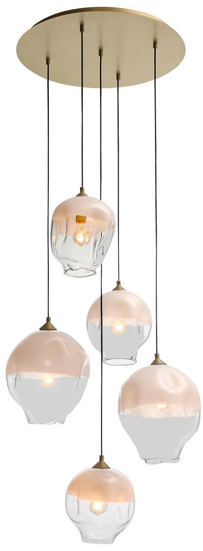 Avenue Lighting Sonoma Ave Collection 5 Light Pendant Cluster Brushed Brass - Image 1