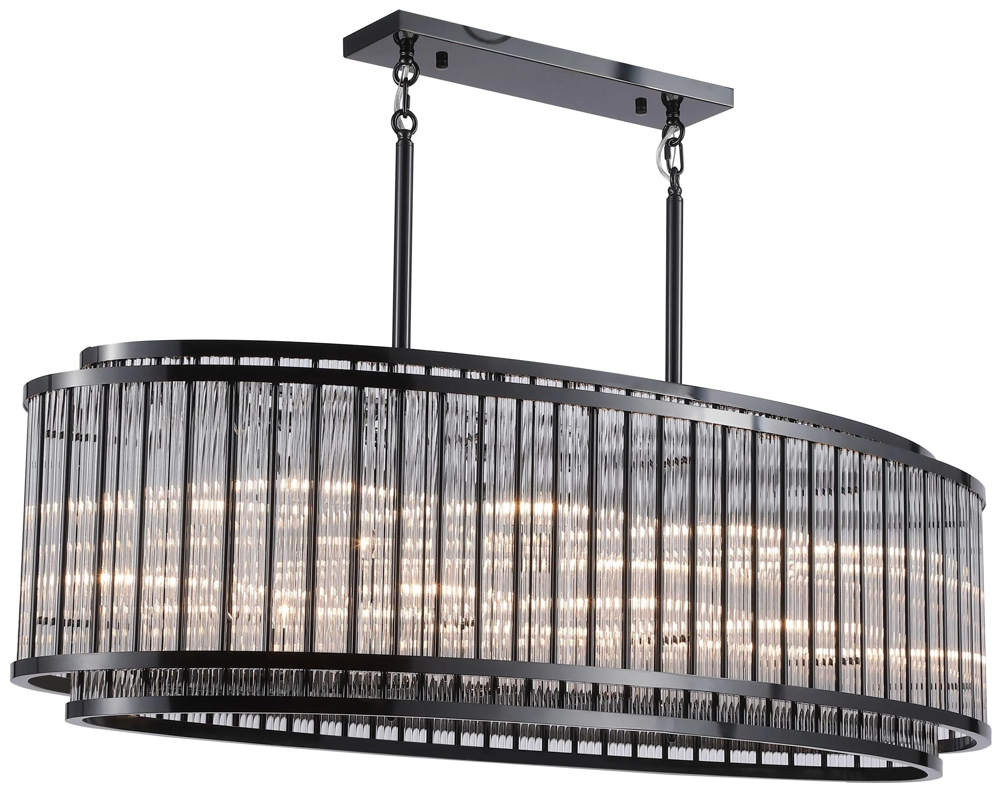 Avenue Lighting Waldorf Collection Oval Chandelier Polished Gunmetal - Image 1