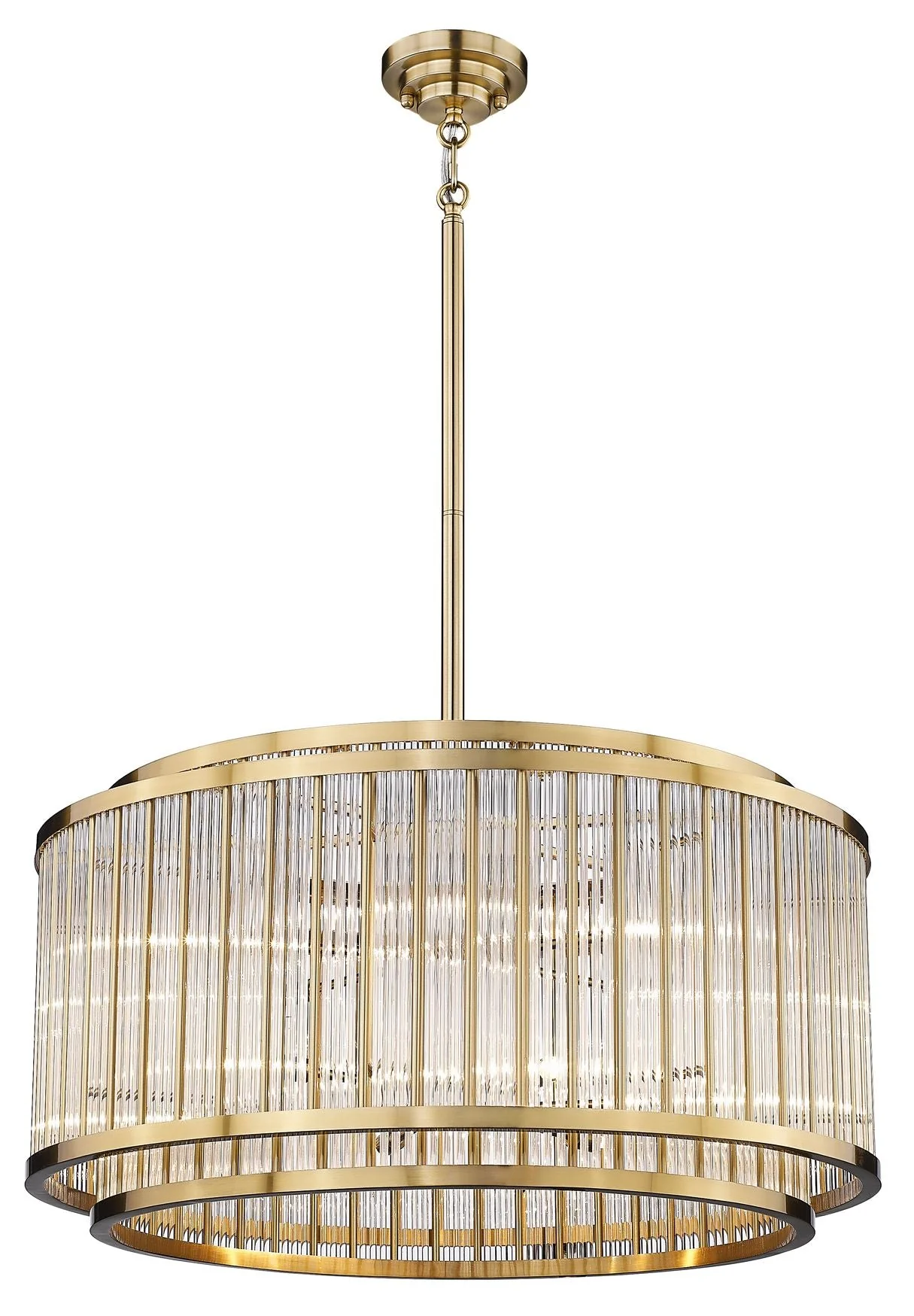 Avenue Lighting Waldorf Collection Round Chandelier Antique Brass - Image 1