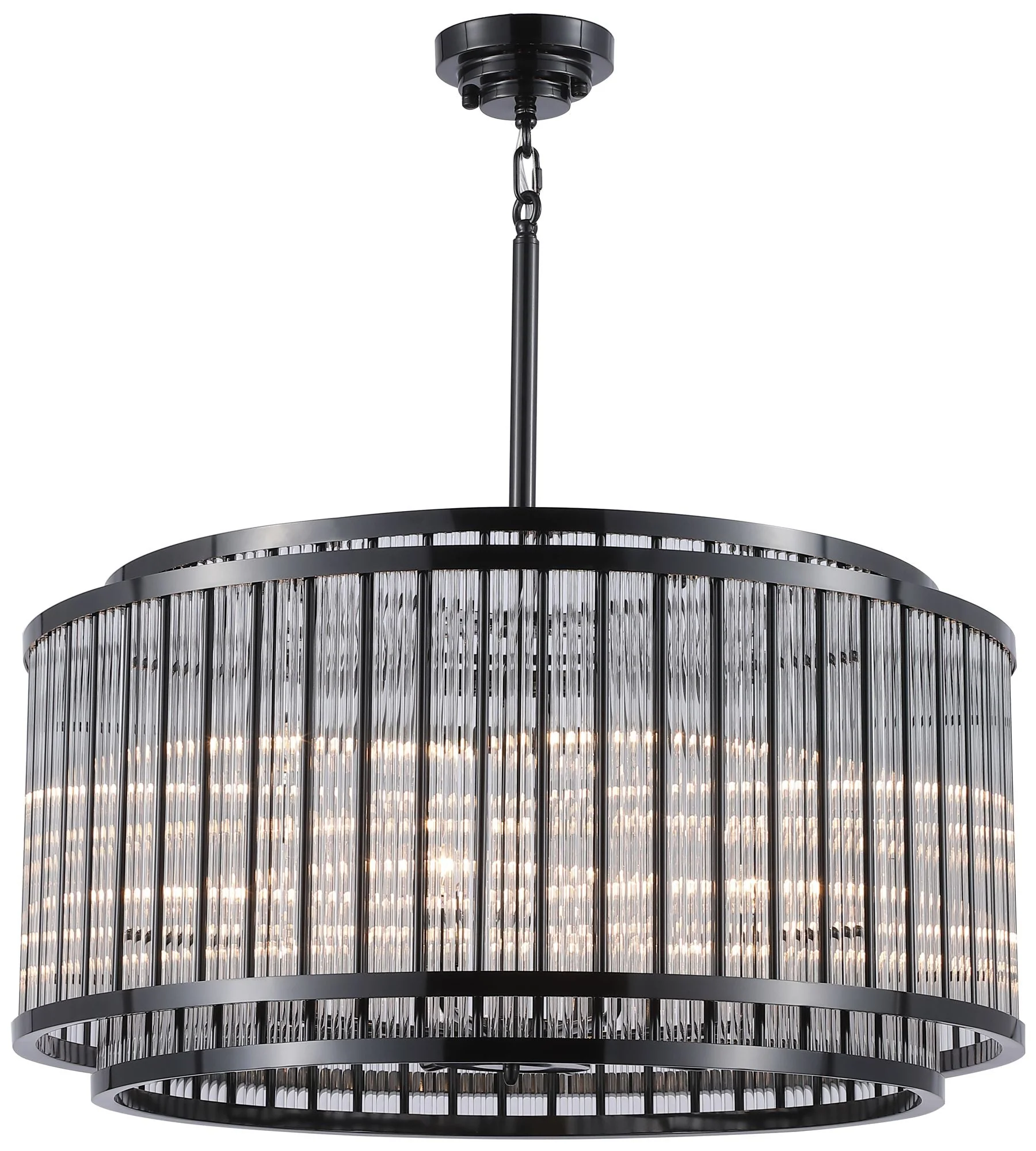 Avenue Lighting Waldorf Collection Round Chandelier Polished Gunmetal - Image 1