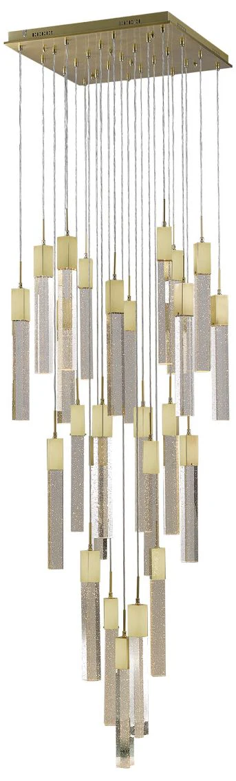 Avenue Original Glacier 36"W Brass Multi-Light LED Pendant - Image 1