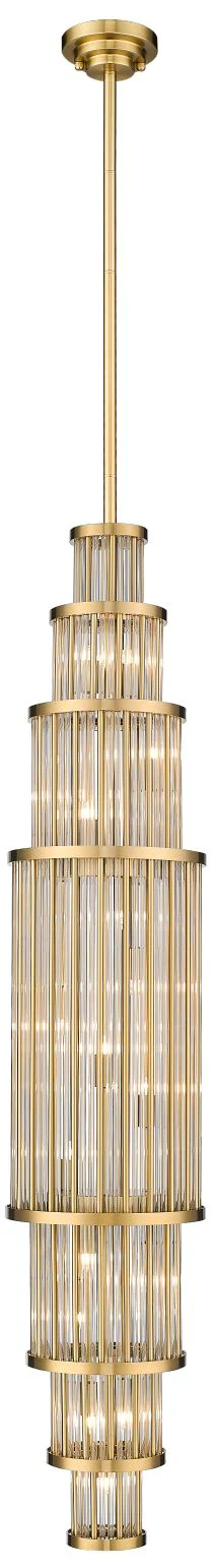 Avenue Waldorf 10" Wide Aged Brass 17-Light LED Pendant - Image 1