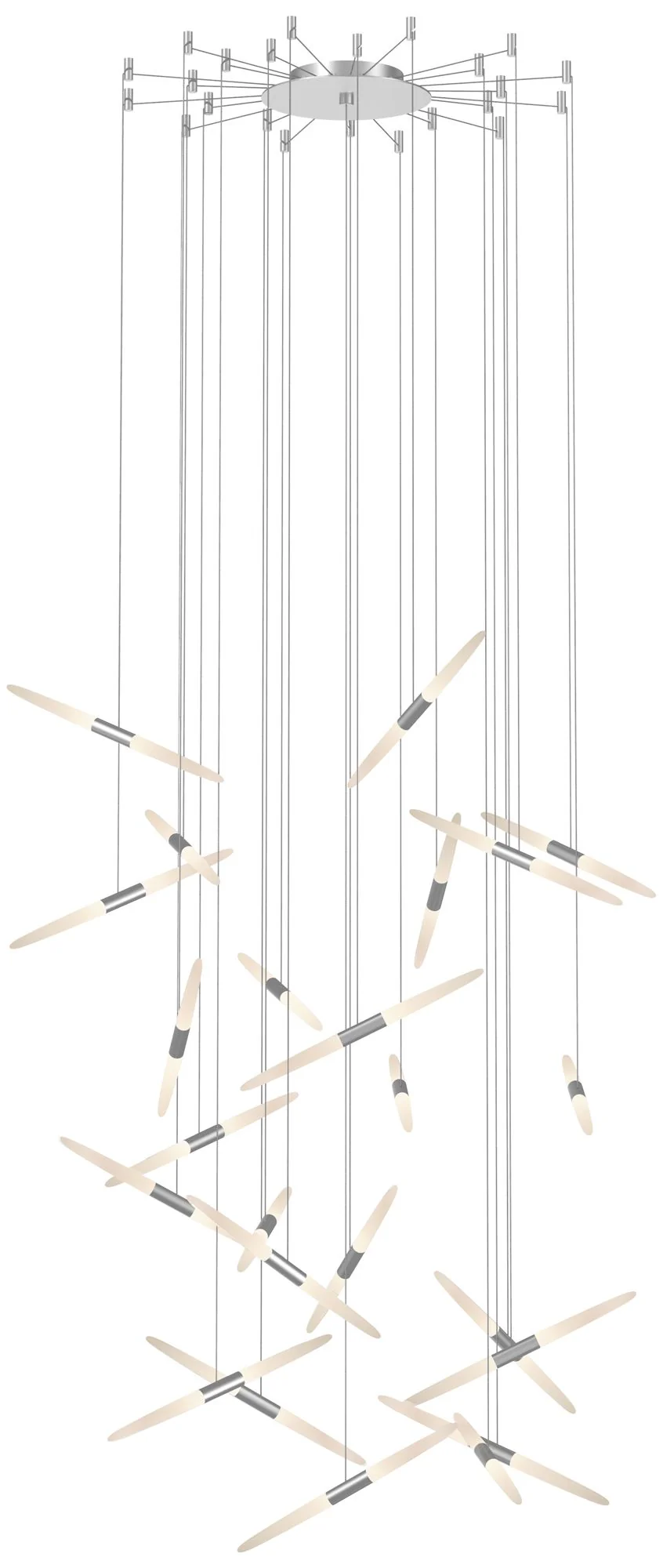 Ballet 24-Light Swag LED Pendant – Bright Satin Aluminum Finish