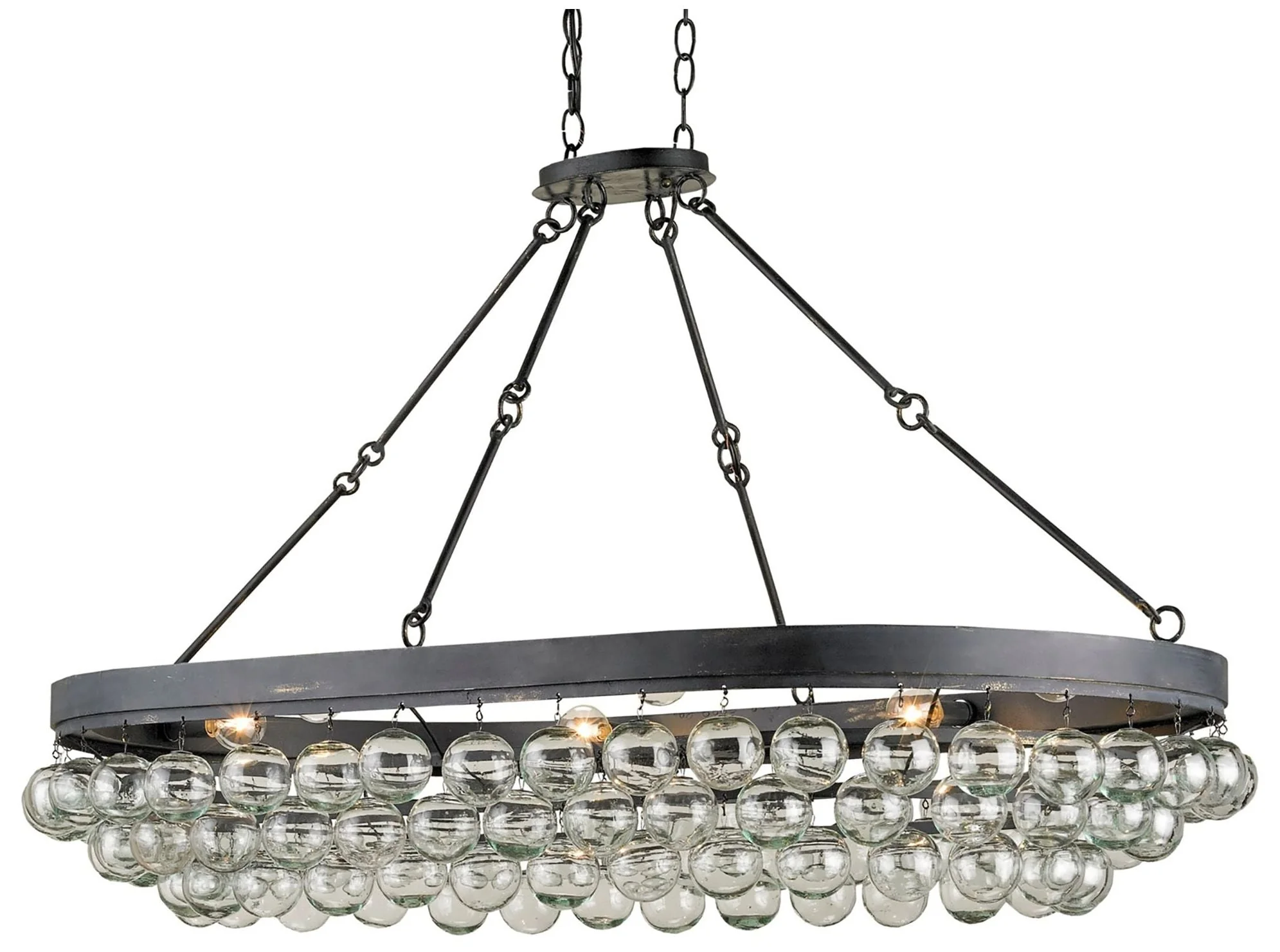 Balthazar 46" Wide French Black 6-Light Oval Chandelier - Image 1