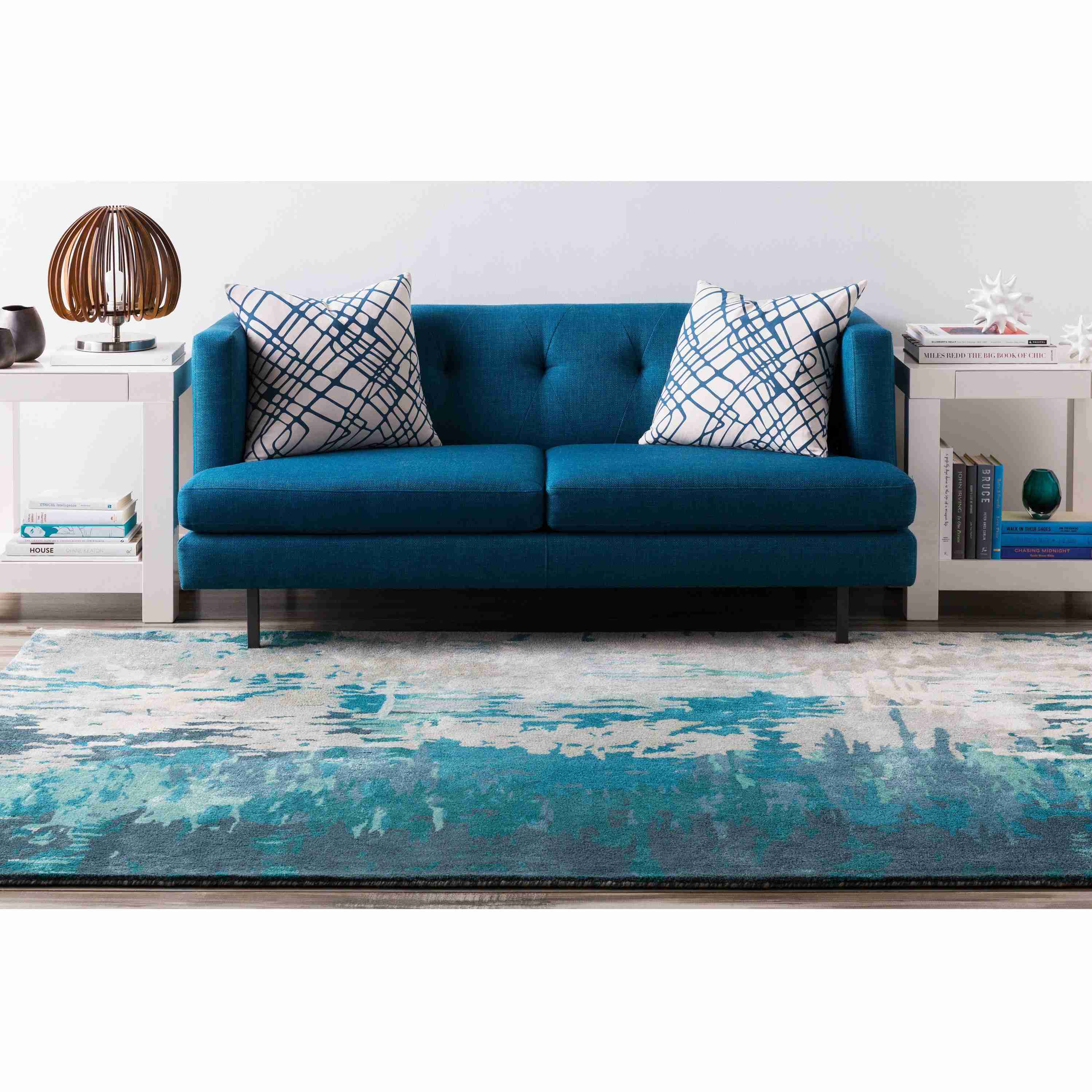Surya Rugs Banshee Collection Blue, Sage, Light Gray & Off White Area Rug BAN-3343 - Image 2