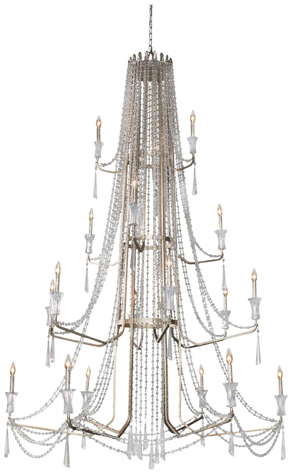 Barcelona 18-Light Crystal Chandelier - Transcend Silver - Image 1