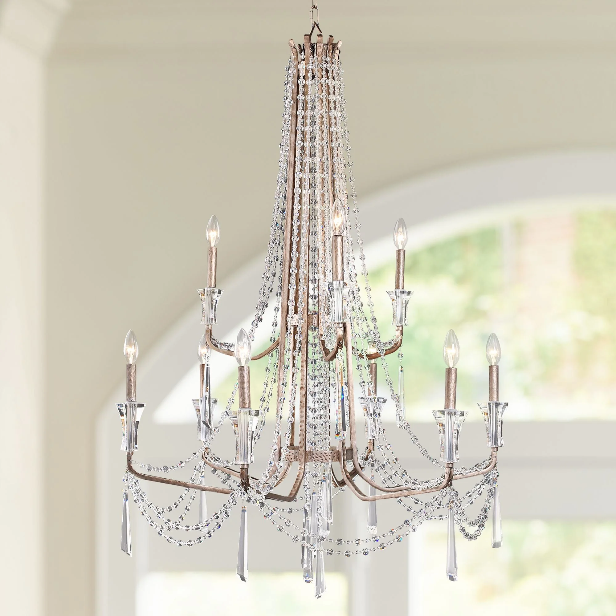 Barcelona 34 1/2" Wide Transcend Silver Crystal Chandelier - Image 1