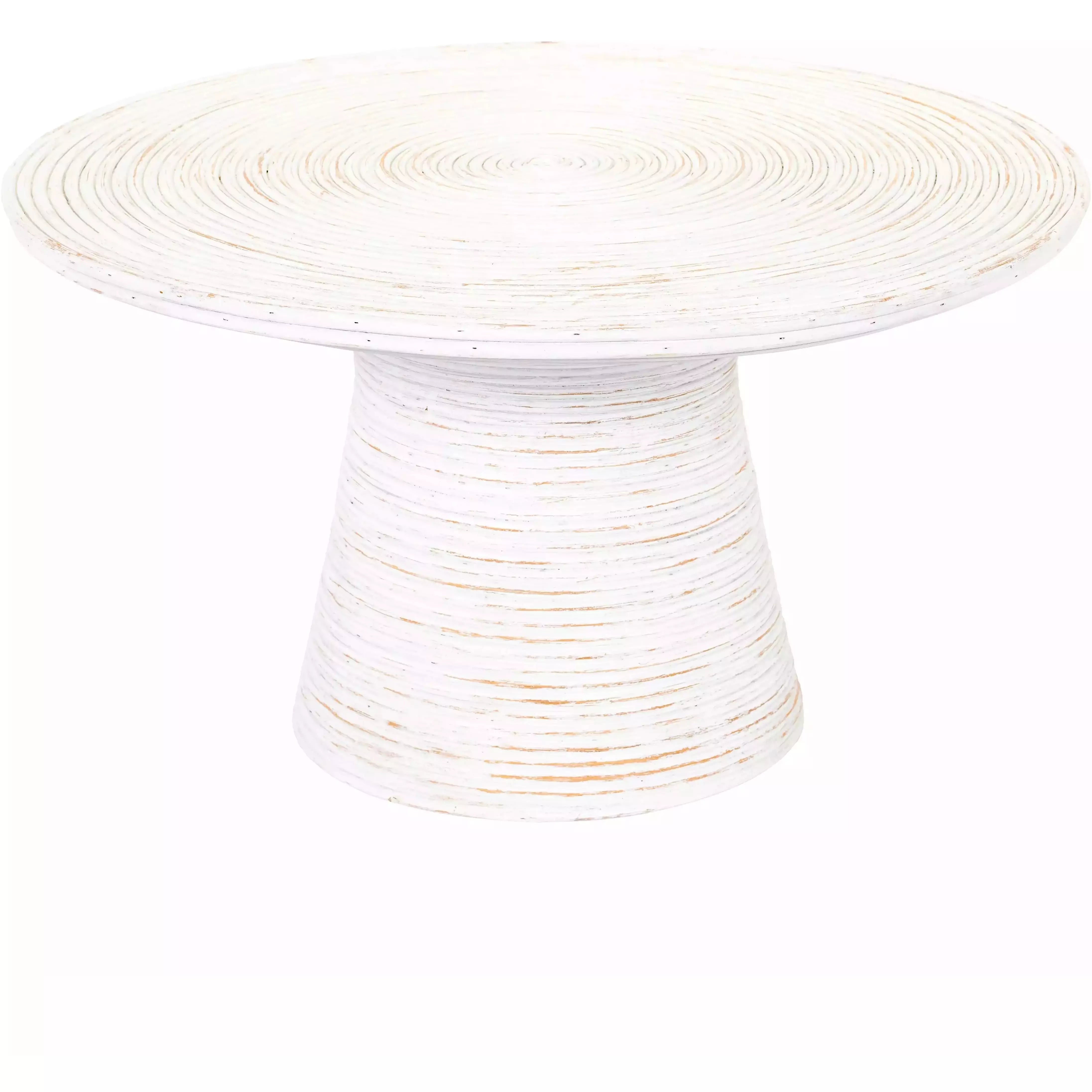 Surya Balinese Modern White Rattan Round Coffee Table BAS-002 - Image 2