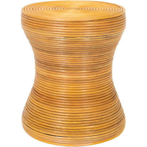Surya Balinese Modern Brown Rattan Round Accent Side Table BAS-003 - Image 2