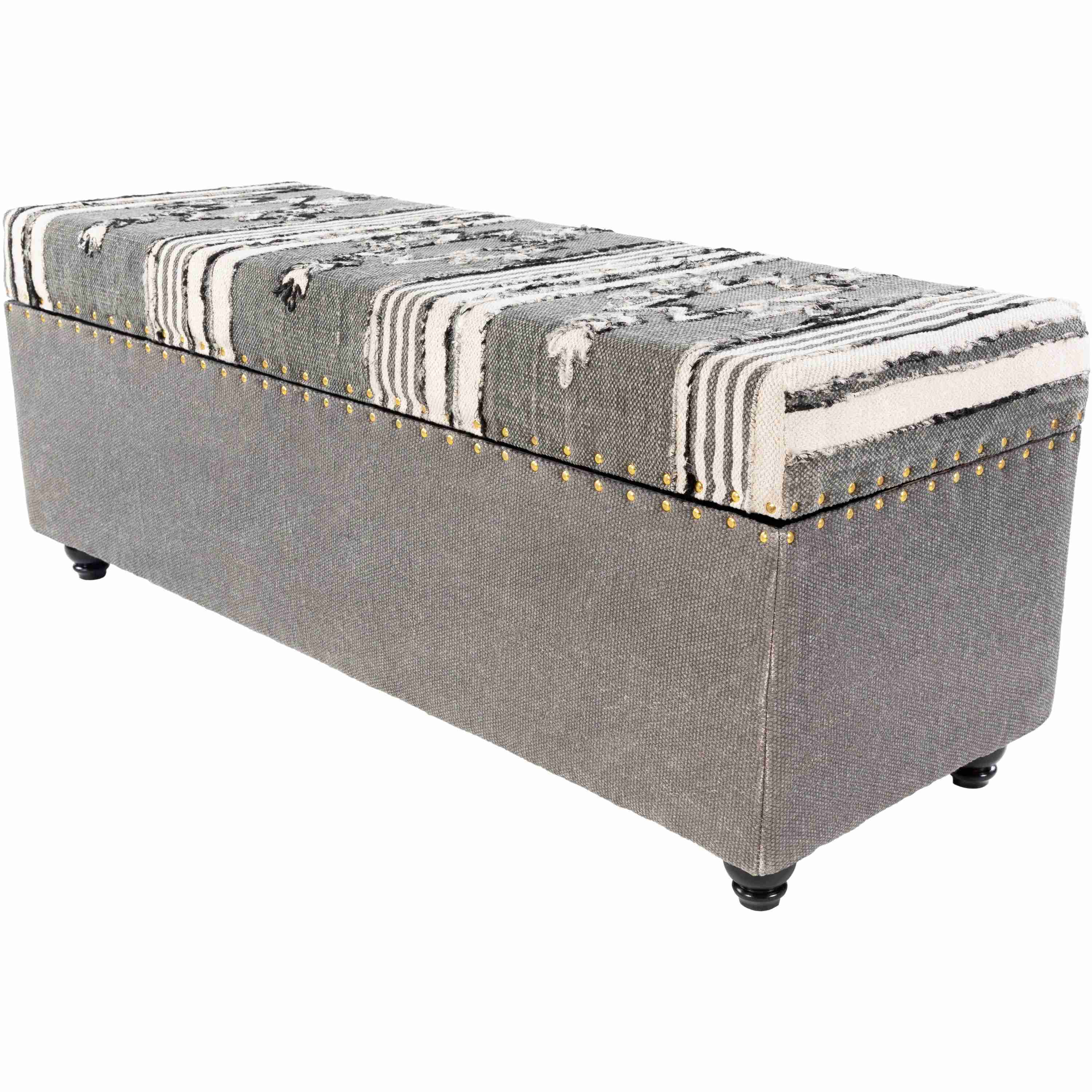 Surya Batu Rustic Modern Hand Woven Fabric Bench BATU-004 - Image 1