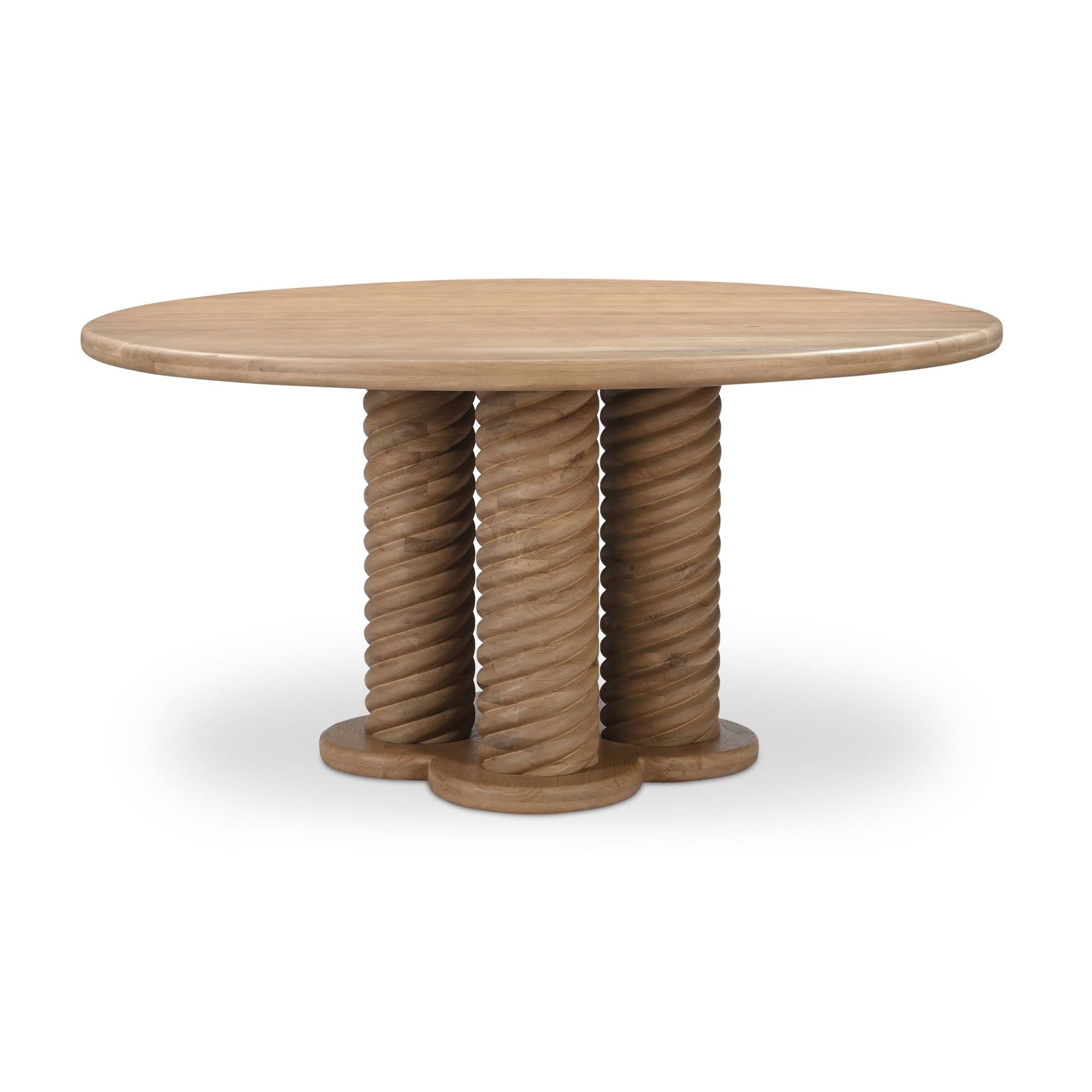 Moe's Home Treccia Round Dining Table Oak - Image 1