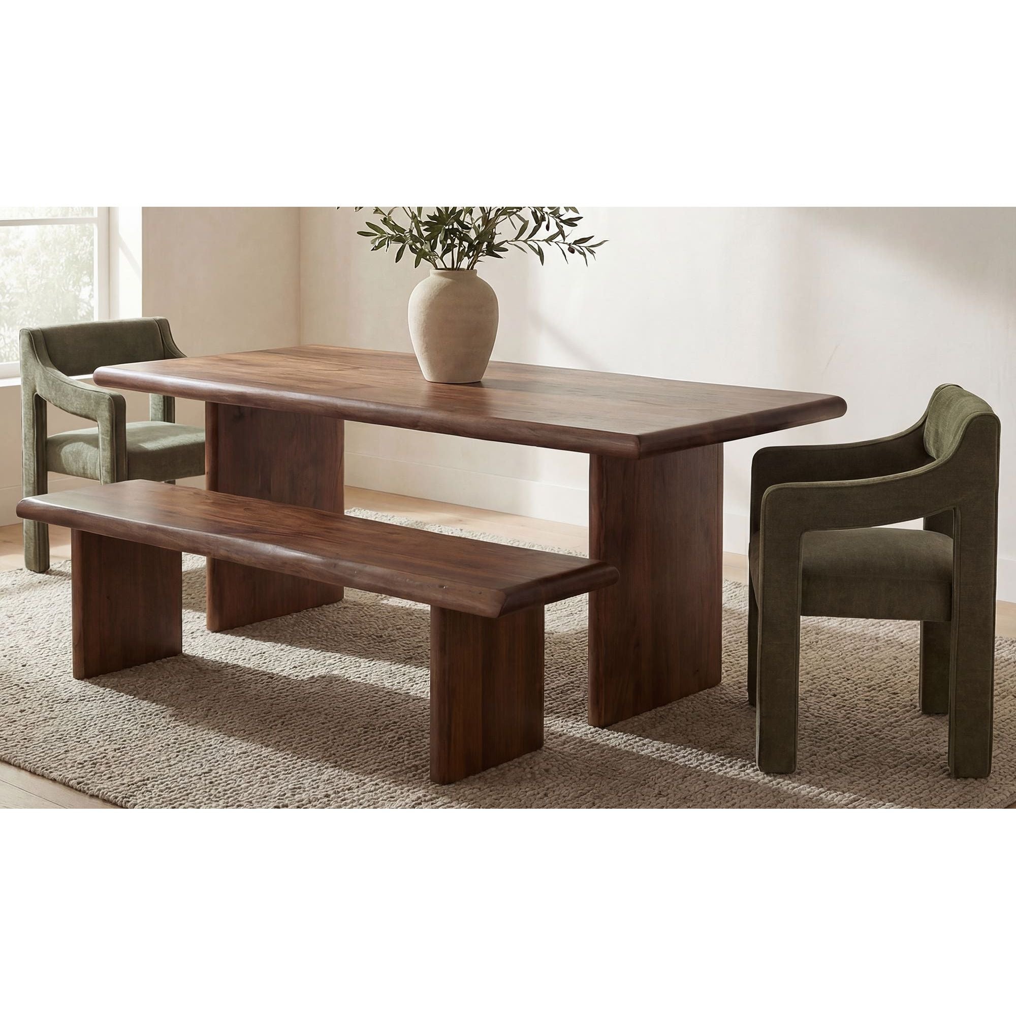 Moe's Home Lila Dining Bench Large Brown - Image 3