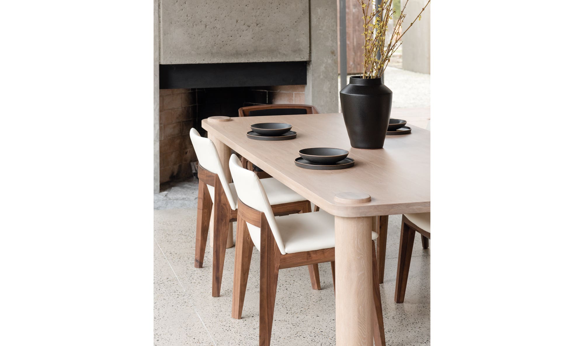 Moe's Home Deco Dining Chair Cream White PVC - Set Of Two - Image 3