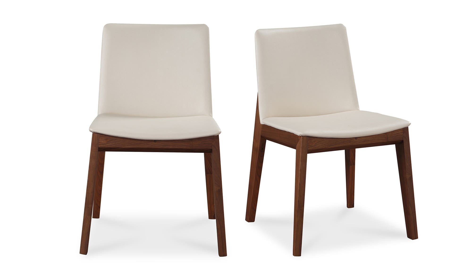 Moe's Home Deco Dining Chair Cream White PVC - Set Of Two - Image 1