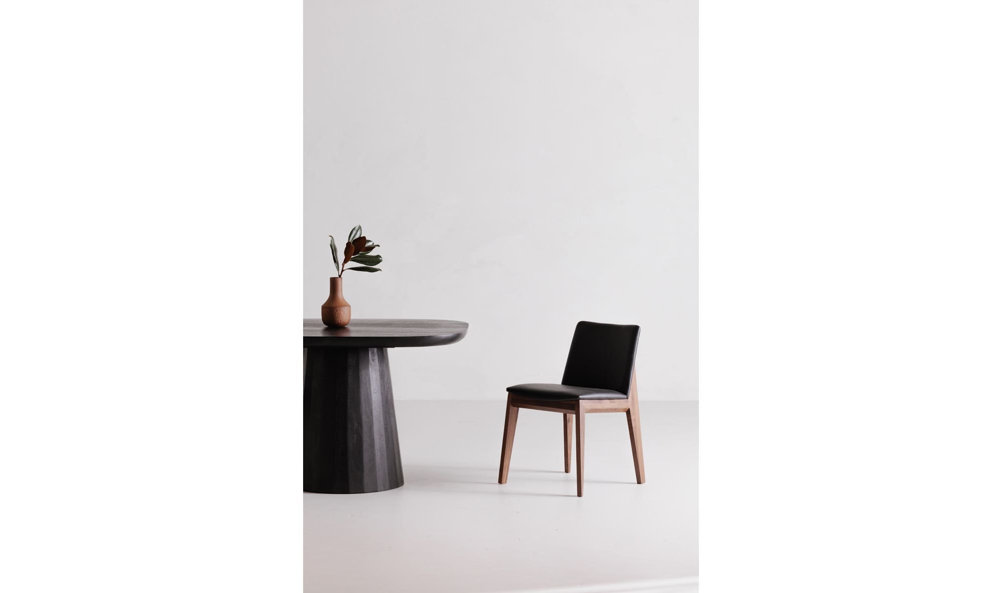 Moe's Home Deco Dining Chair Ebony PVC - Set Of Two - Image 2