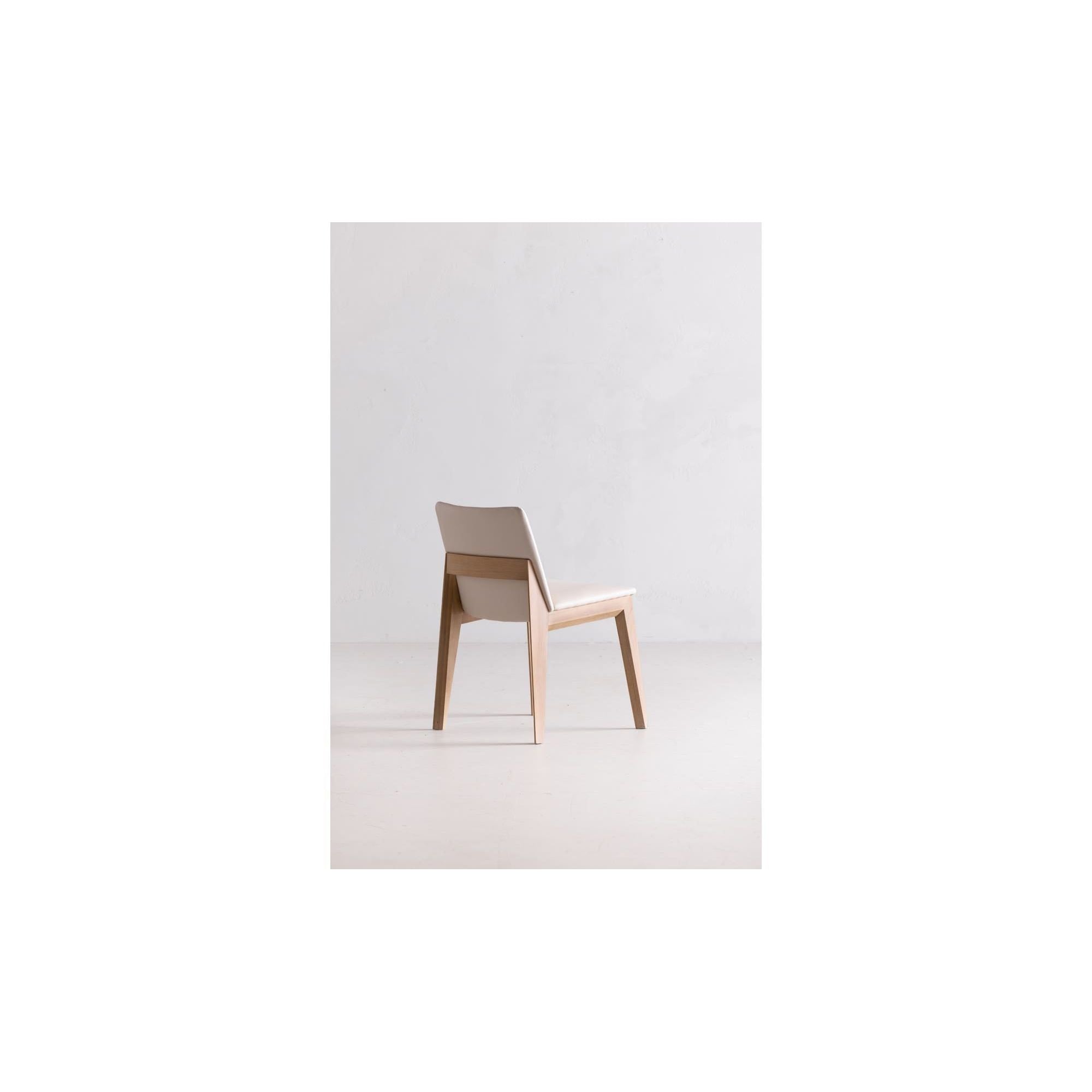 Moe's Home Deco Oak Dining Chair Cream White PVC - Set Of Two - Image 3