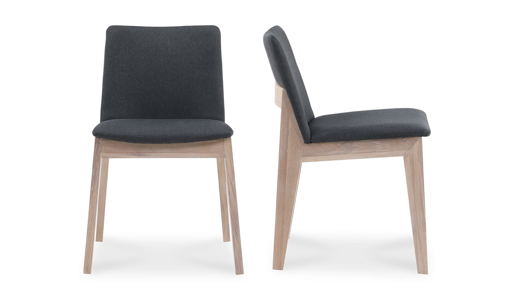 Moe's Home Deco Oak Dining Chair Dark Grey - Set Of Two - Image 2