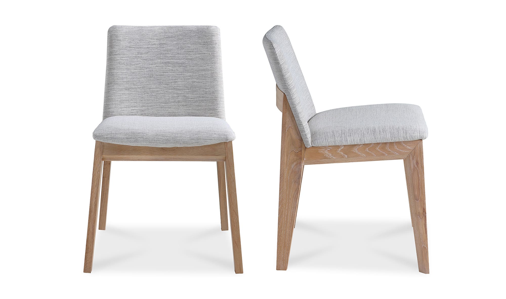 Moe’s Home Deco Oak Dining Chair Light Grey – Set Of Two