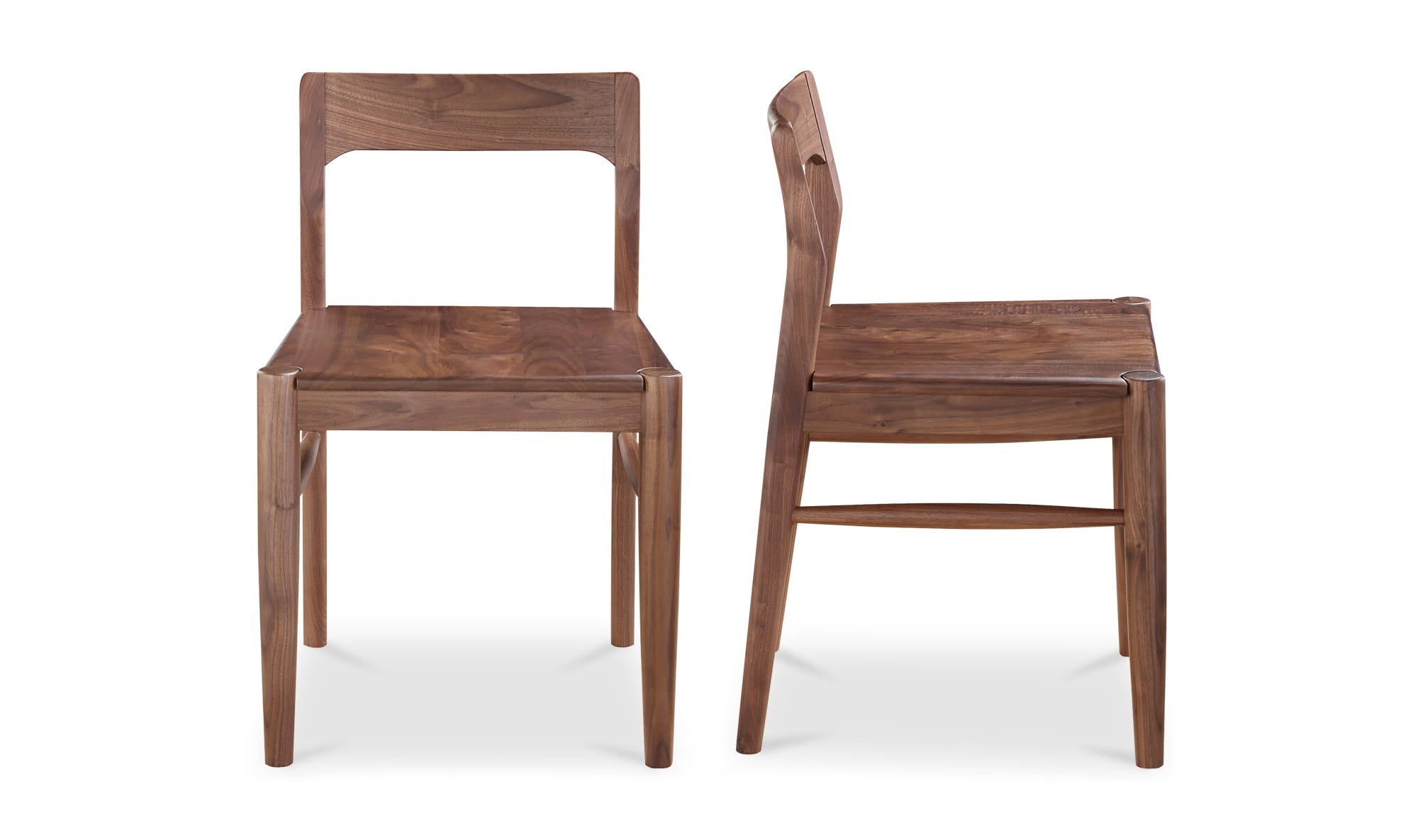 Moe's Home Owing Dining Chair Walnut Brown - Set Of Two - Image 1