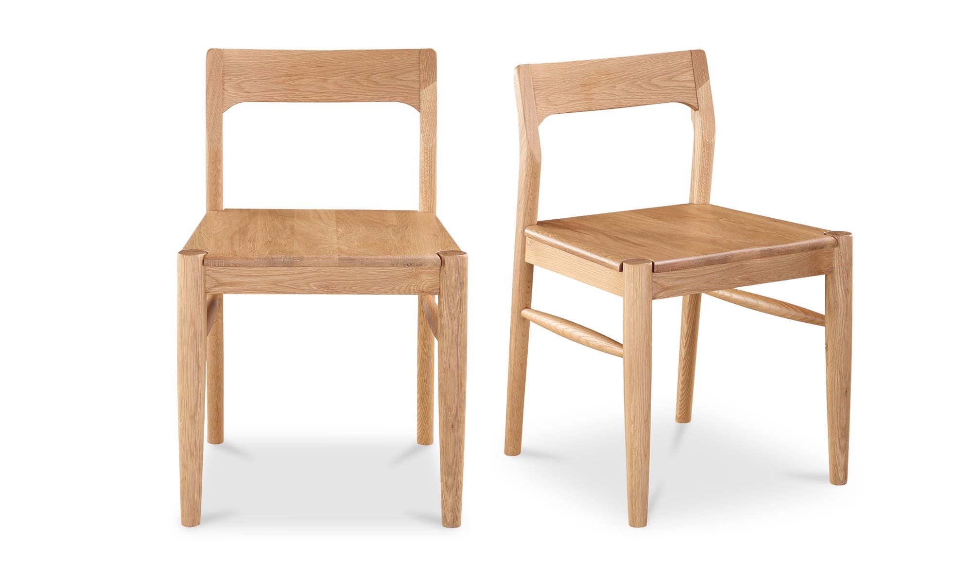 Moe's Home Owing Dining Chair Natural Oak - Set Of Two - Image 1