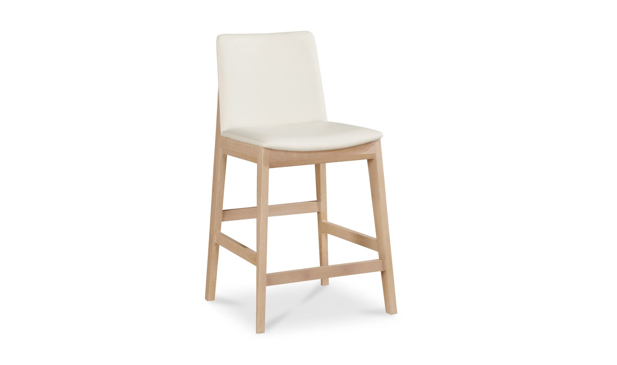 Moe's Home Deco Oak Counter Stool White PVC - Image 3
