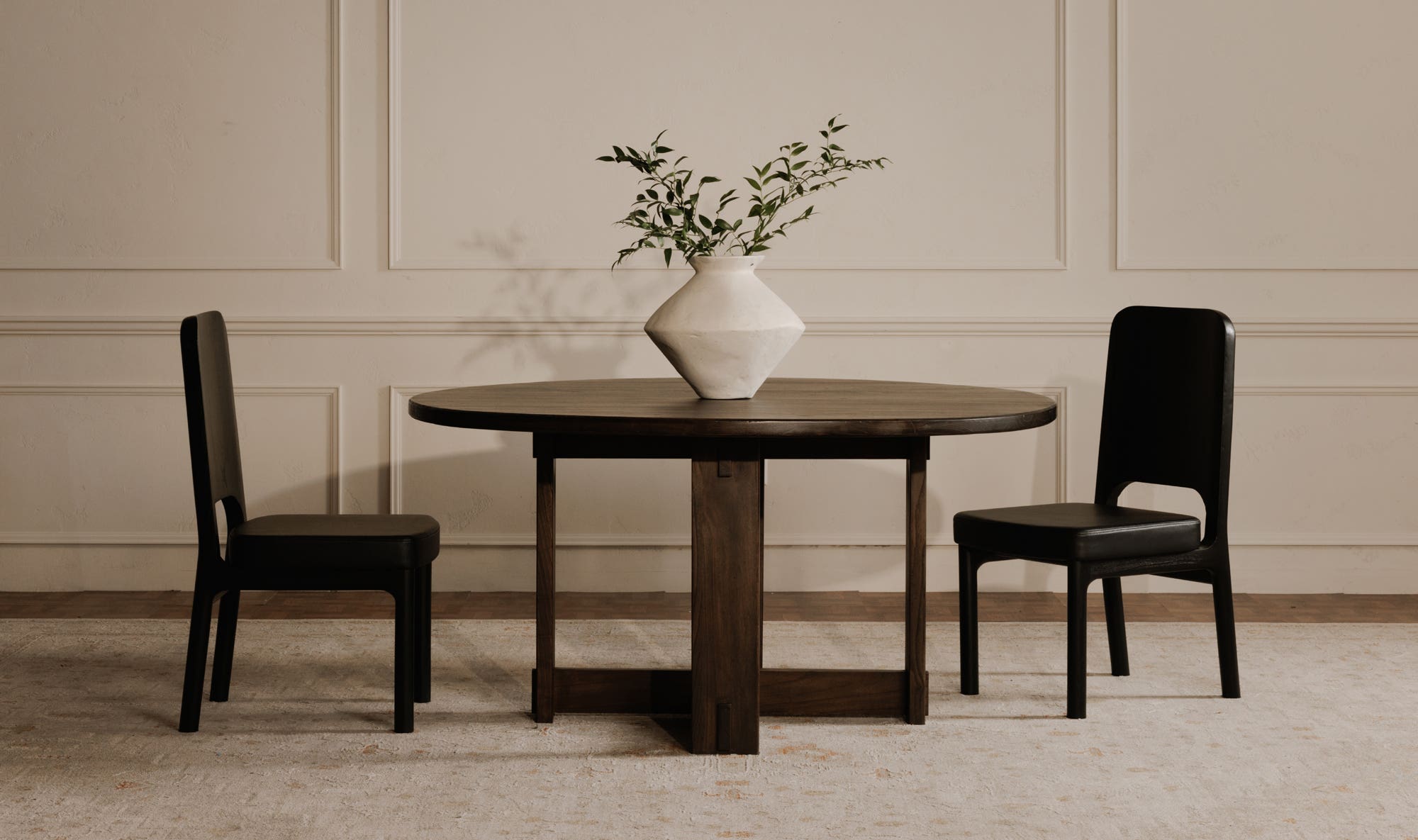 Moe's Home Kerr Dining Chair Vegan Leather Black-Set Of Two - Image 2