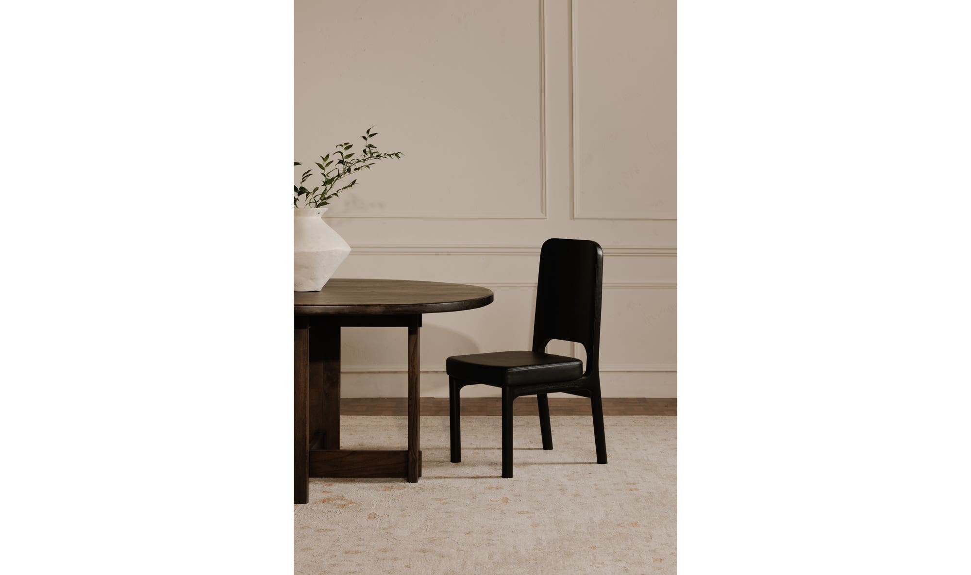 Moe's Home Kerr Dining Chair Vegan Leather Black-Set Of Two - Image 3