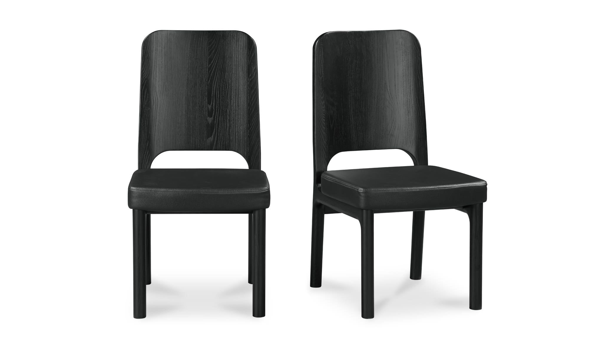 Moe’s Home Kerr Dining Chair Vegan Leather Black-Set Of Two