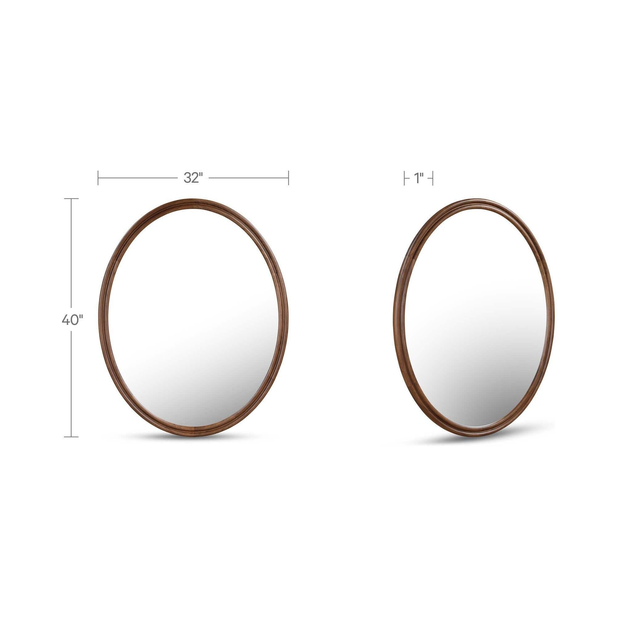 Moe's Home Alcott Oval Mirror Walnut - Image 3